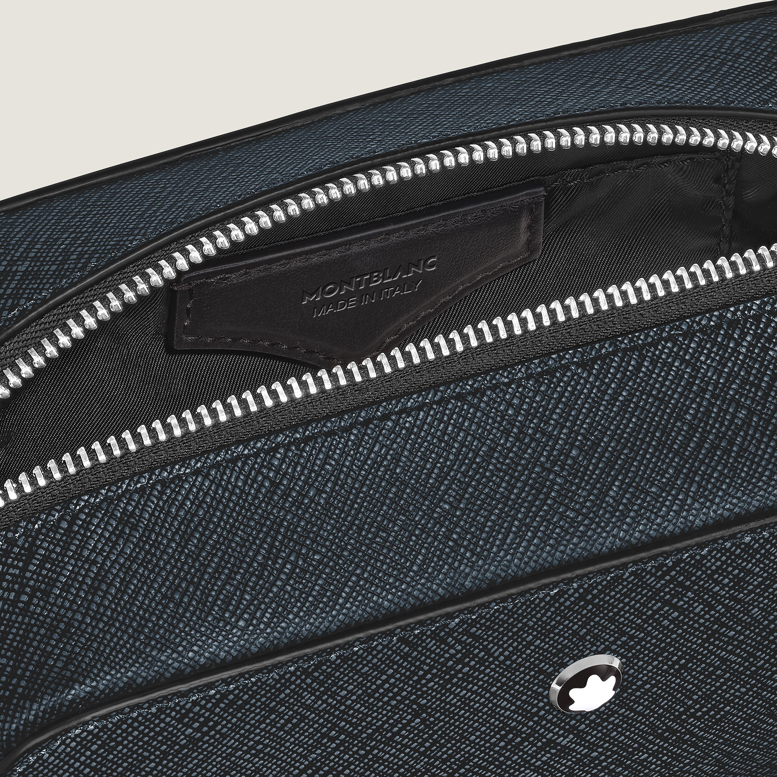  Montblanc - Trousse Da Toilette Piccola In Pelle Sartorial - Tweed Blu - Pellame - Mb221696 - Trousse Da Toilette 