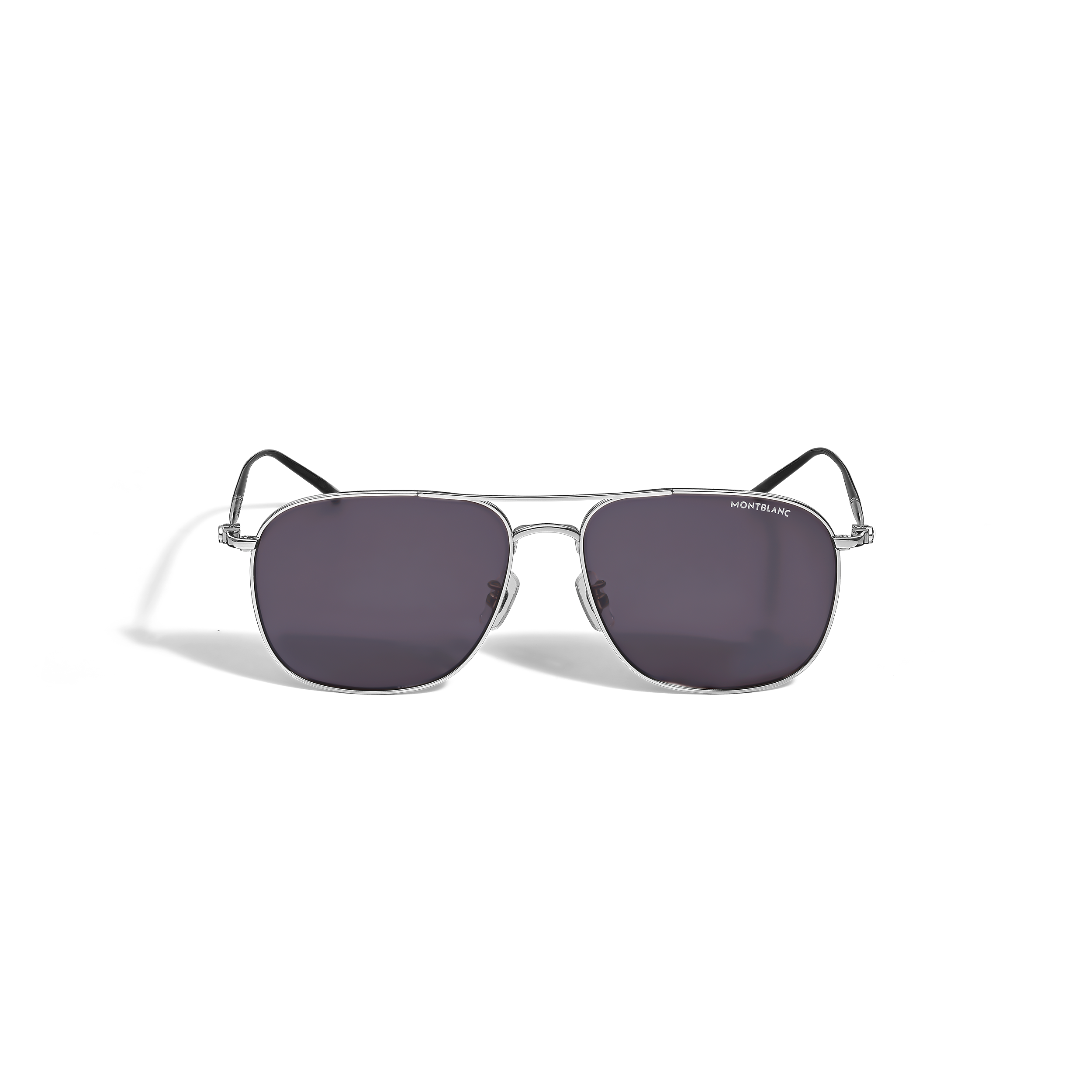  Montblanc - Quadratische Sonnenbrille Mit Silberfarbenem Titanrahmen - Silber - Titan - Mb135562 - Sonnenbrillen 