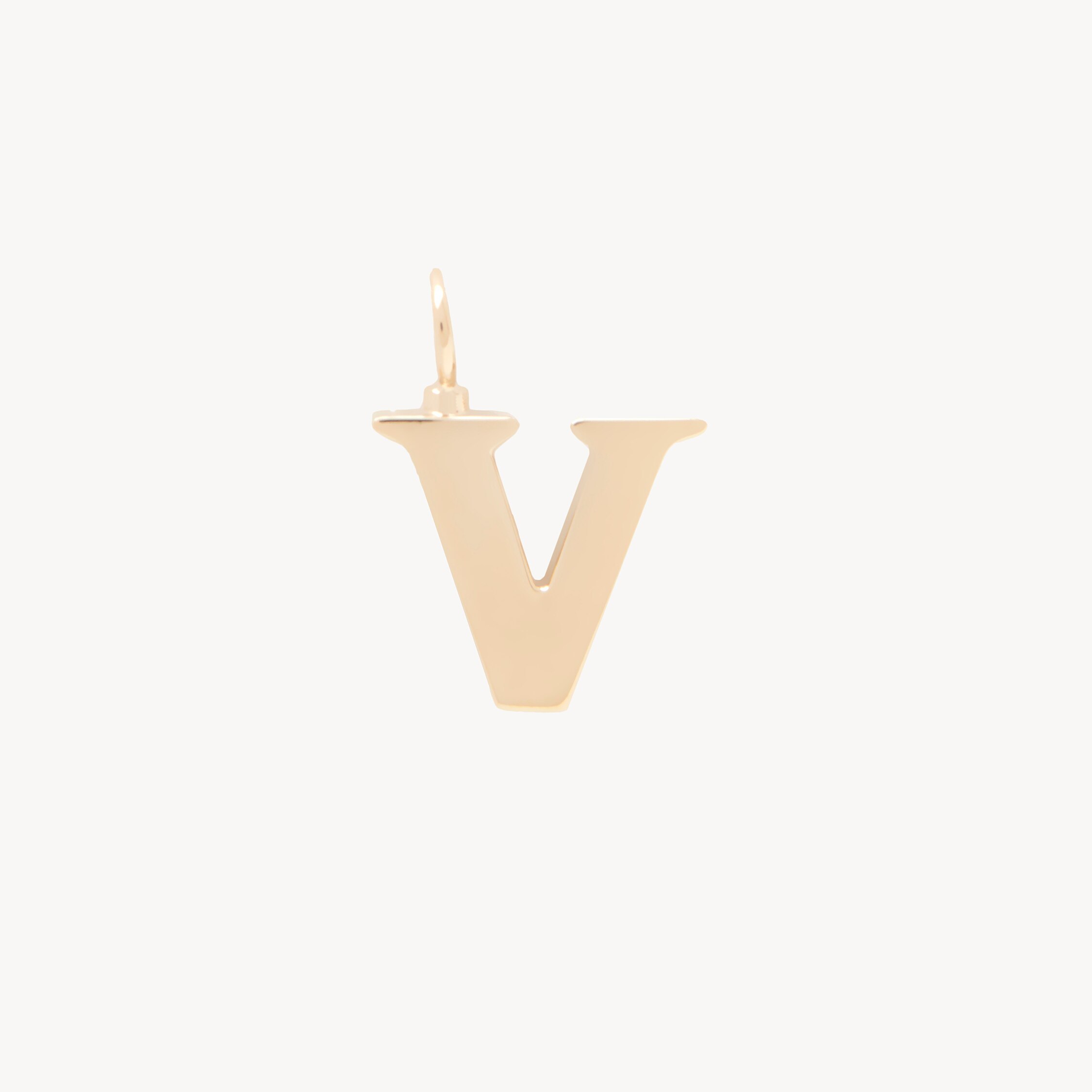 Chloé Alphabet Letter V Charm In Brass In Gold