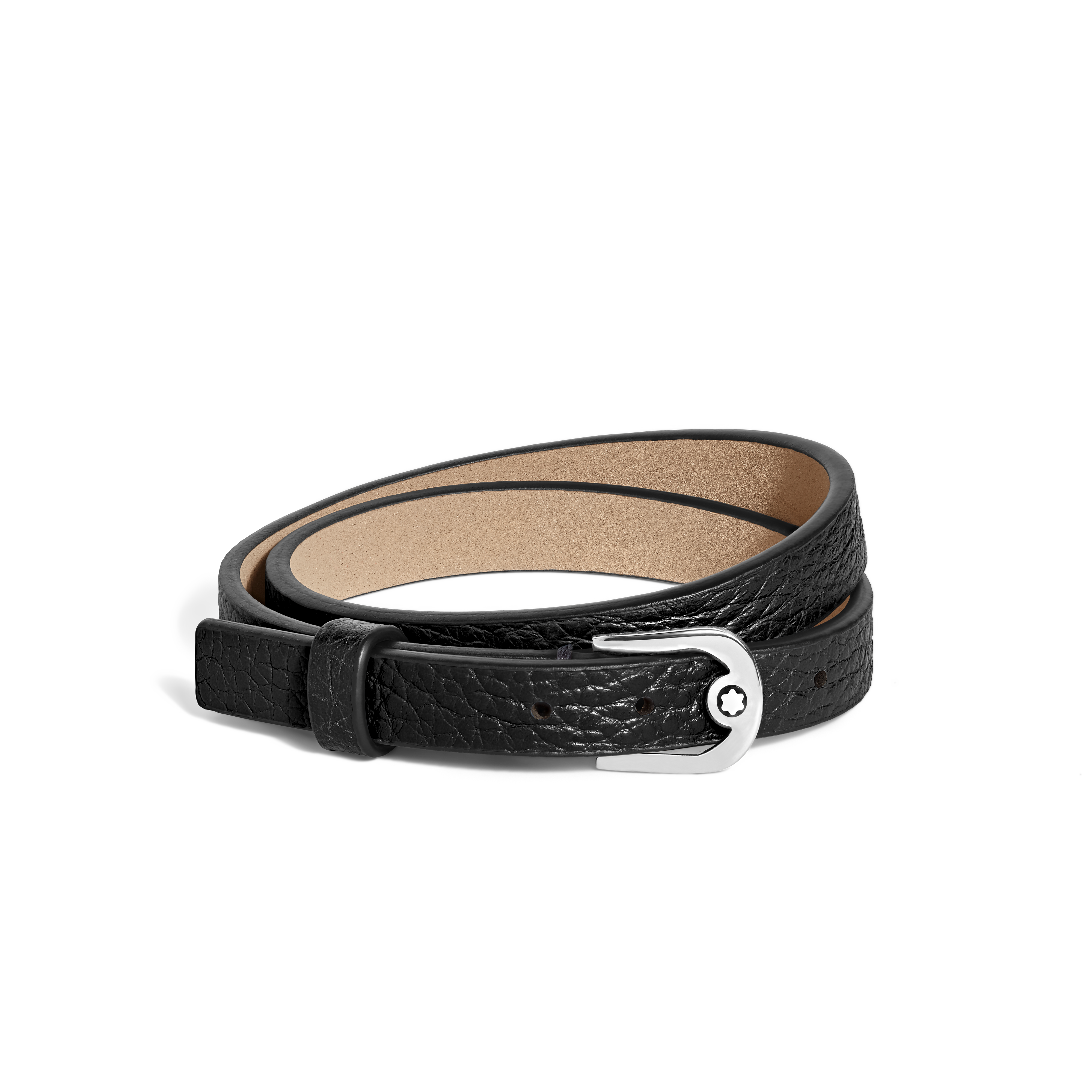  Montblanc - Verstellbares Armband Horseshoe Aus Grain Leder - Schwarz - Leder - Mb136938 - Armbänder 