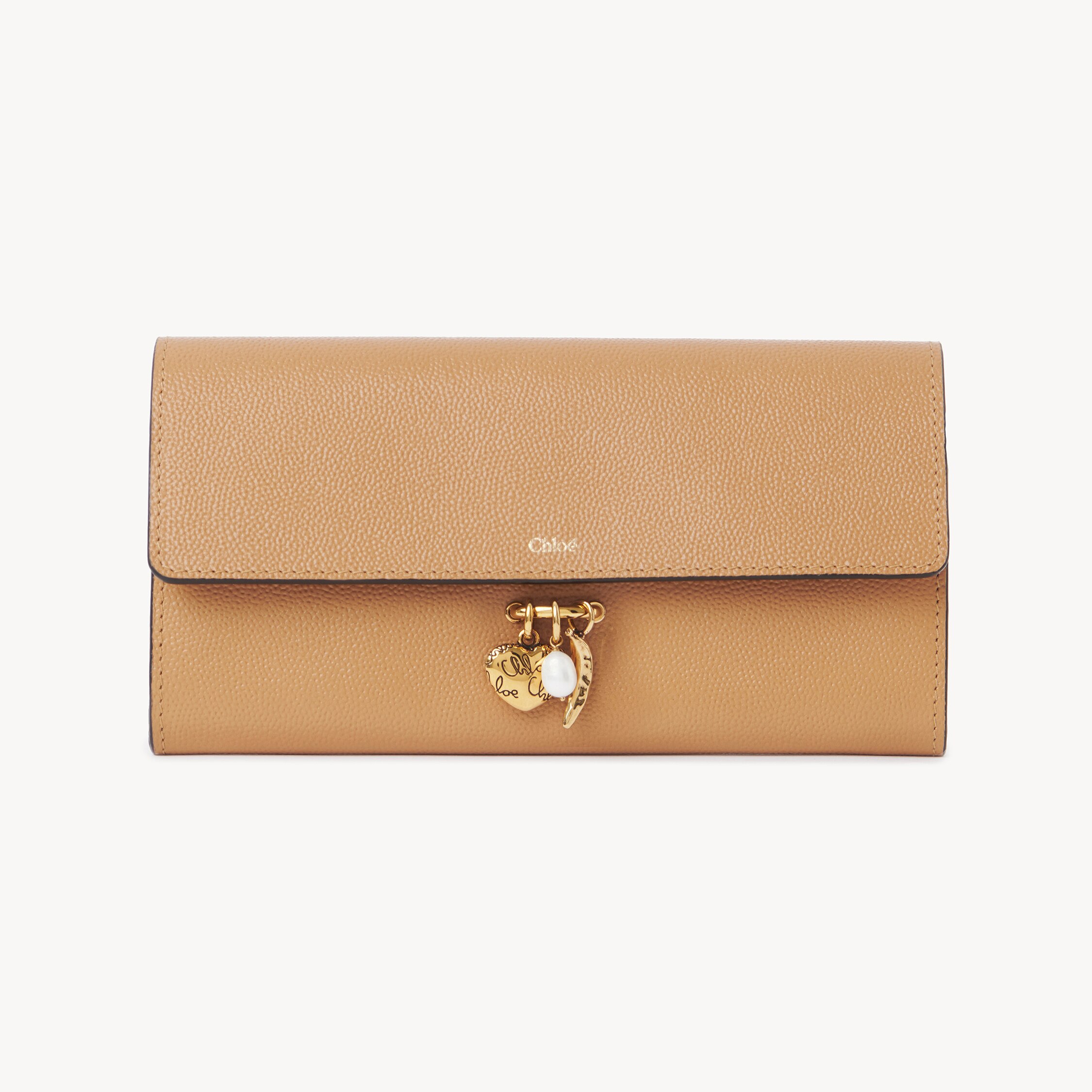 Chloé Beige Leather Wallet In Brown