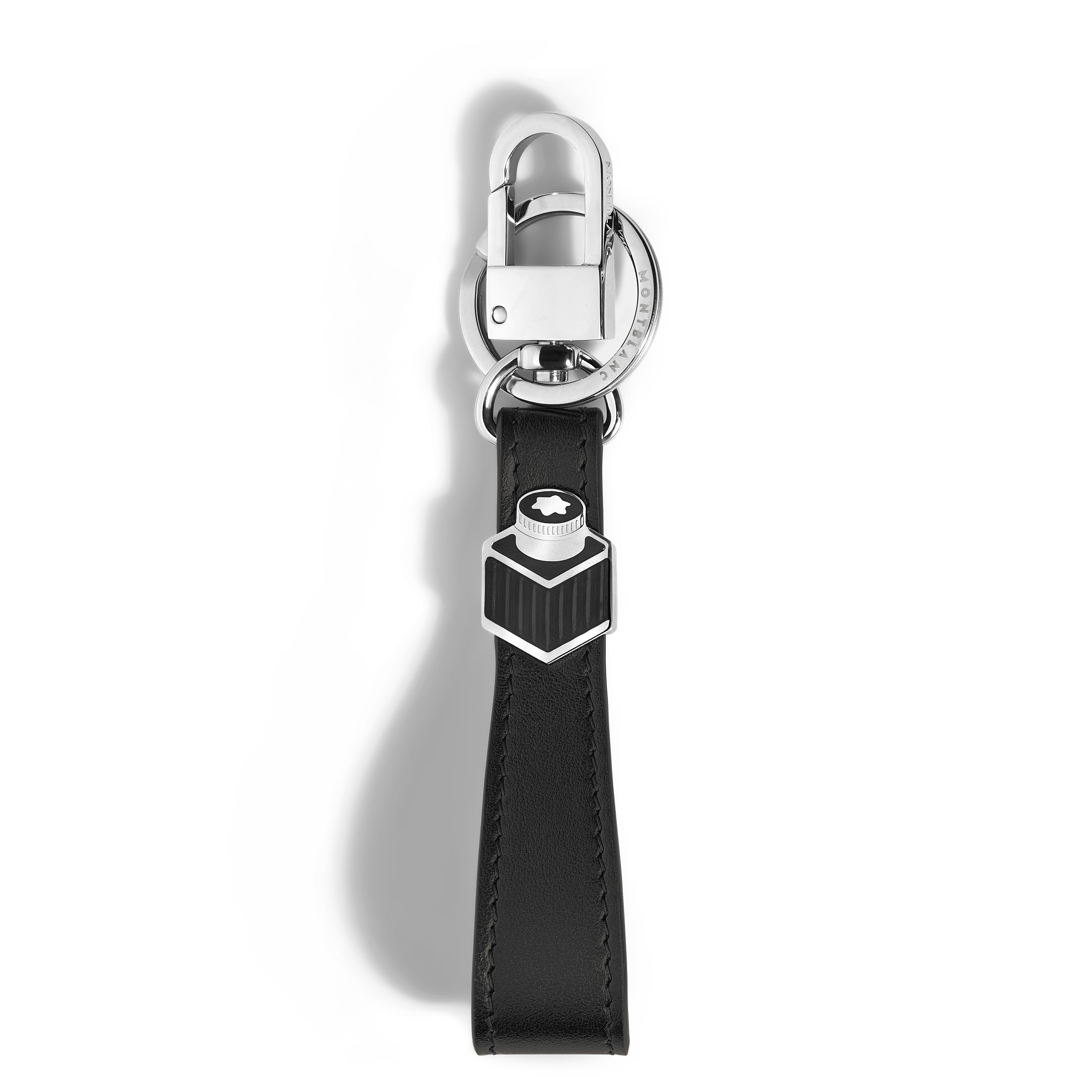 Montblanc - Key Holder Inkwell In Meisterstück Leather - Leather - Mb220295 - Key Rings & Key Cases   Black