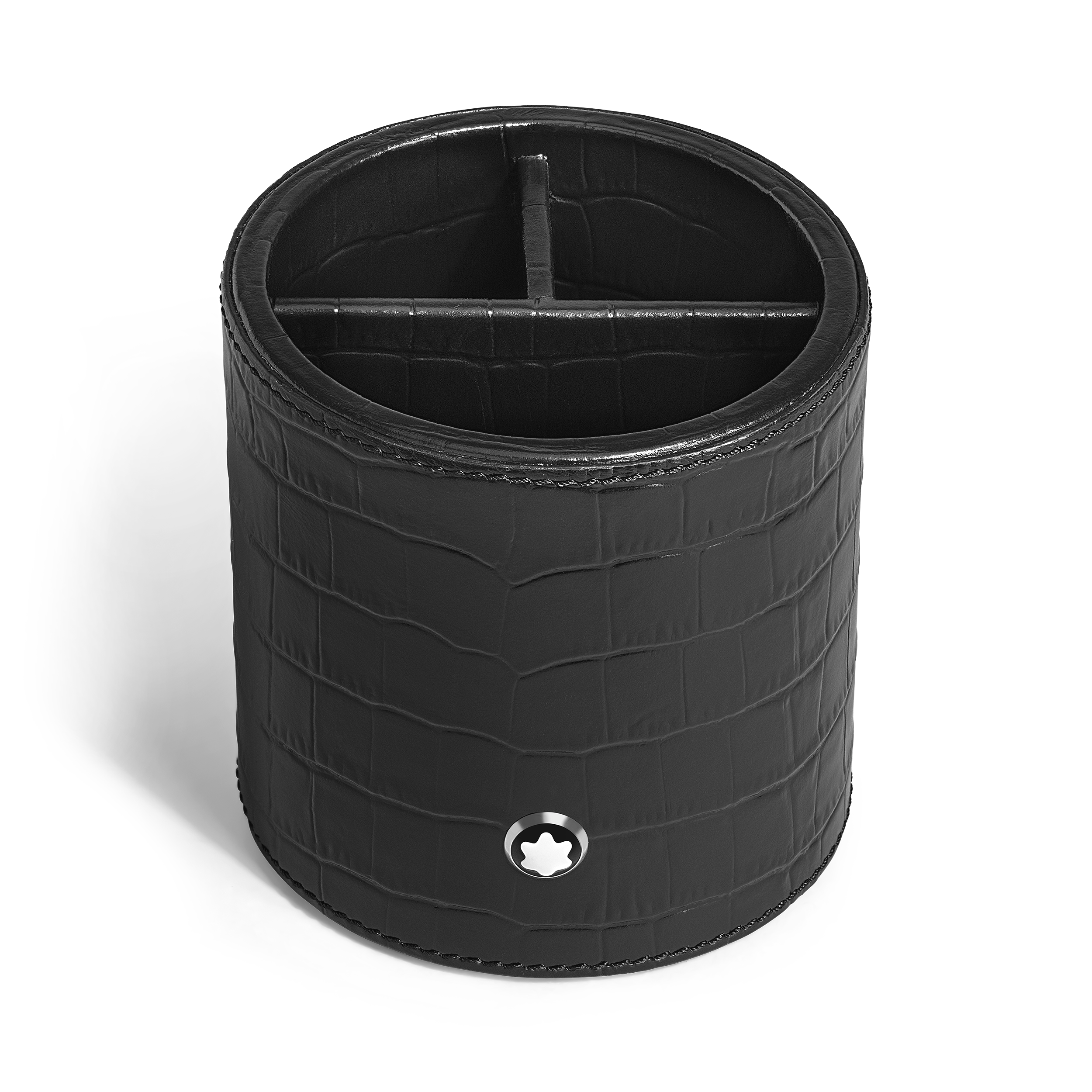 Montblanc - Pen Holder In Croco-Embossed Leather - Paper - Mb135984 - Pen Holders   Black