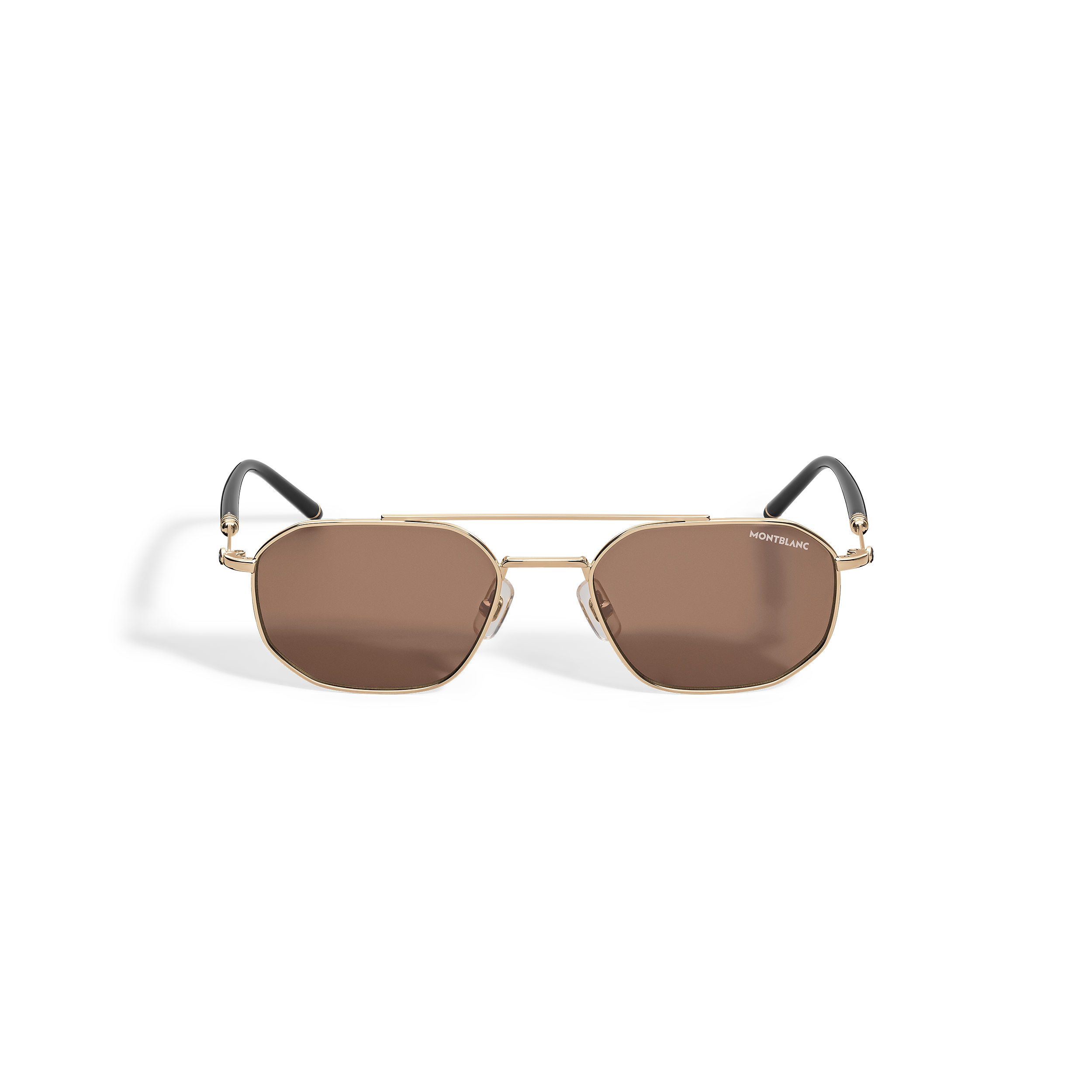 Montblanc - Squared Sunglasses With -Coloured Metal Frame - Mb137184 - Sunglasses Gold