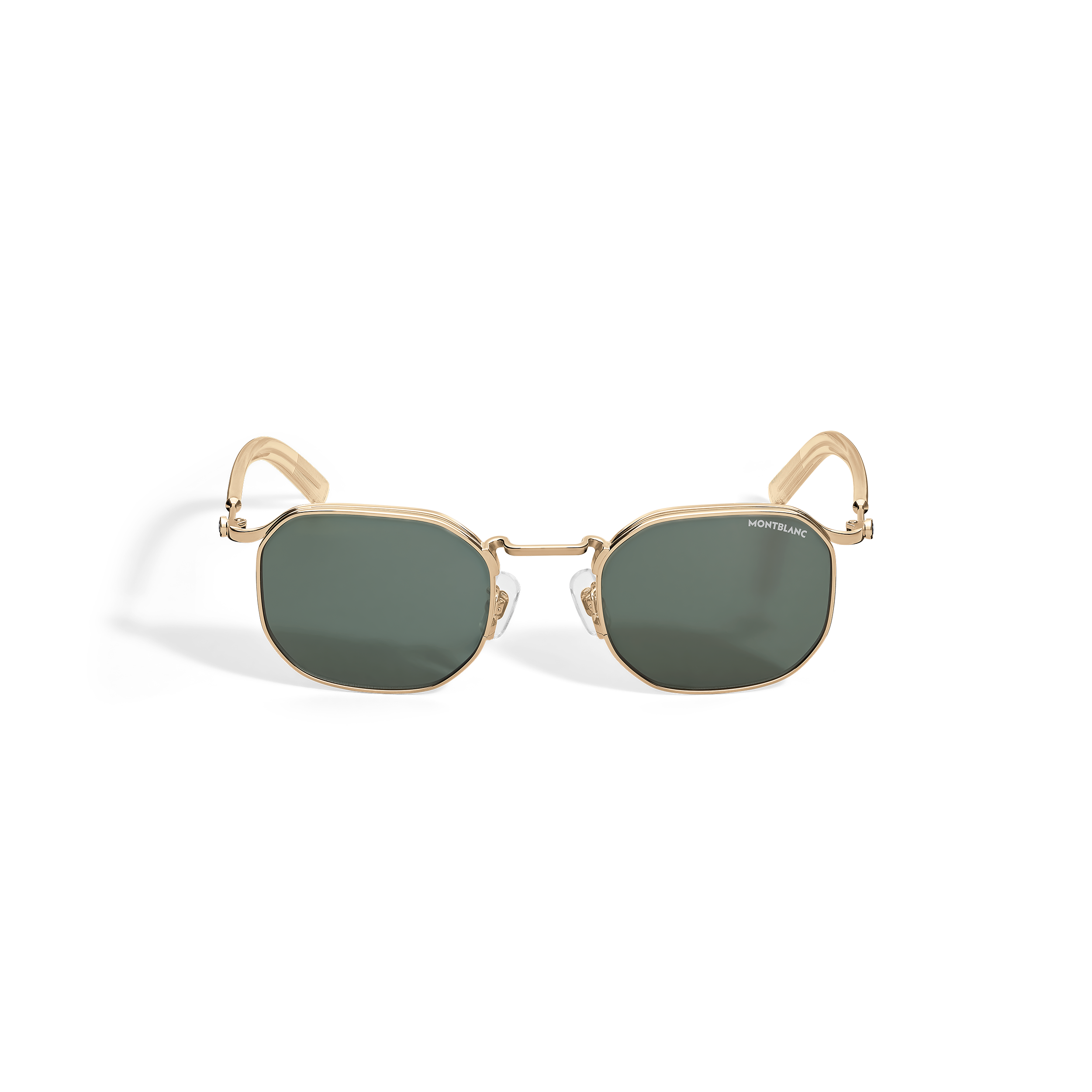 Montblanc - Squared Sunglasses With -Coloured Metal Frame - Mb137180 - Sunglasses Gold