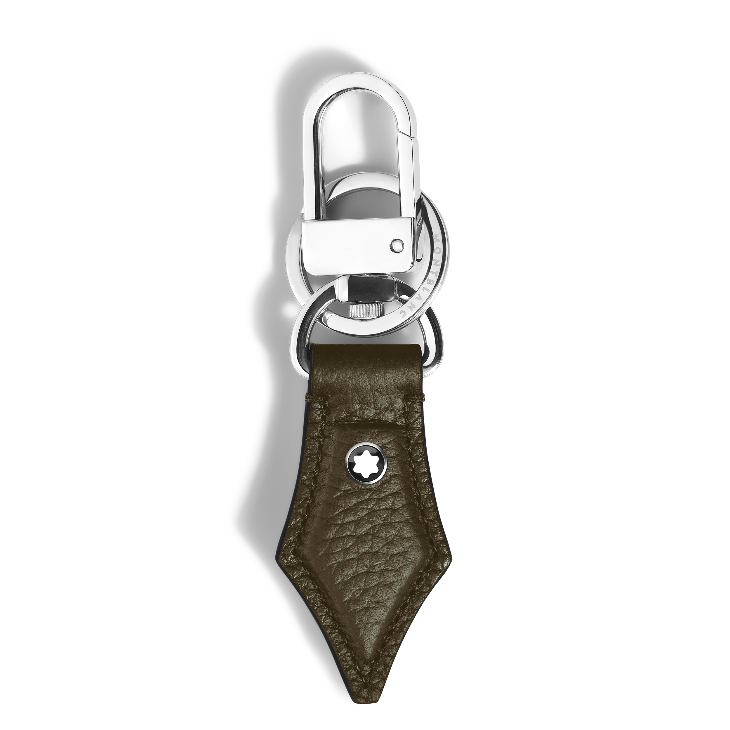 Montblanc - Nib Key Holder In Grain Leather - Leather - Mb220458 - Key Rings & Key Cases   Khaki