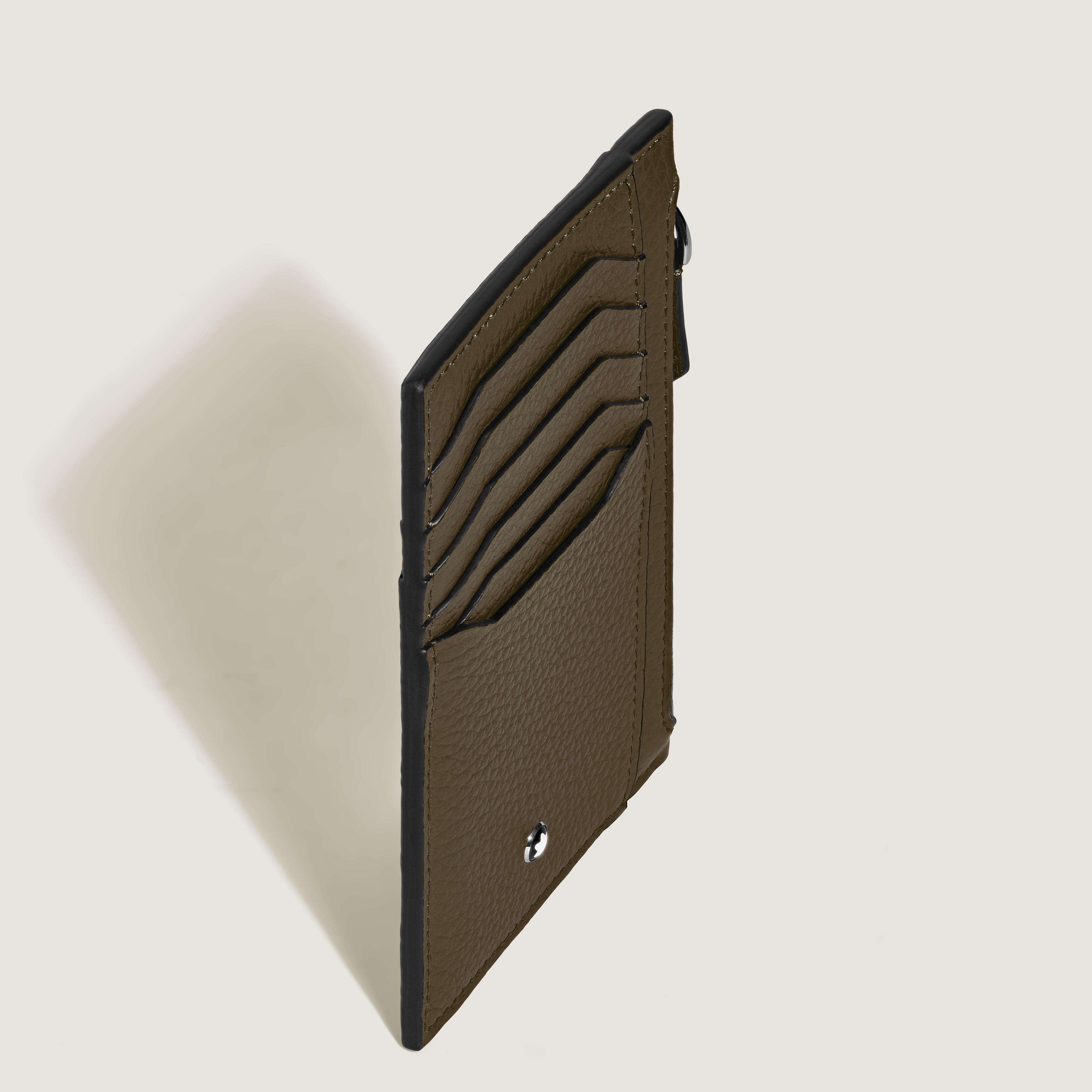  Montblanc - Kartenetui 8 Cc Mit Reißverschluss Aus Grain Leder - Khaki - Leder - Mb220222 - Kartenetuis 