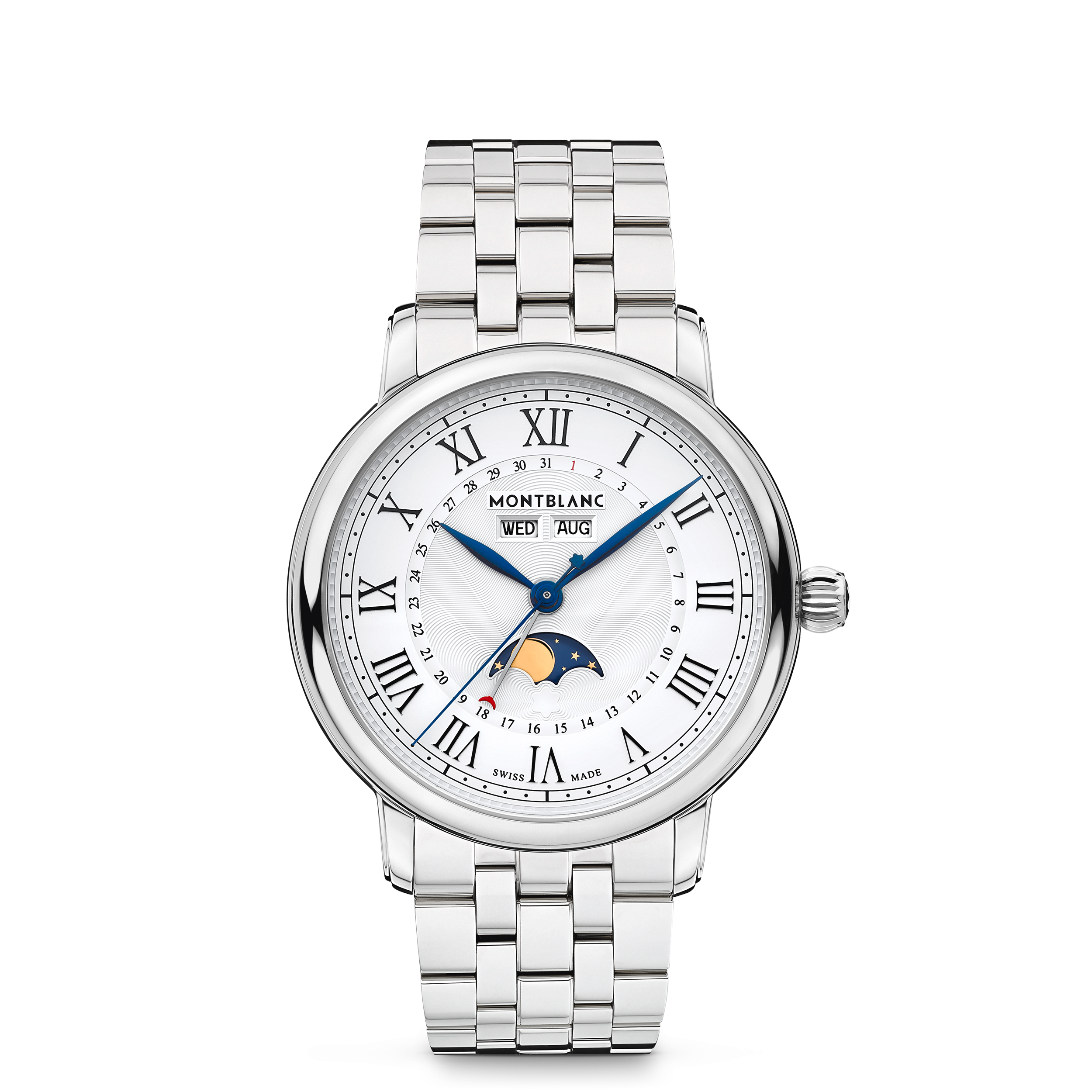 Montblanc - Star Legacy Full Calendar 42 Mm - Steel - Mb128677 - Watch   Blue/Red