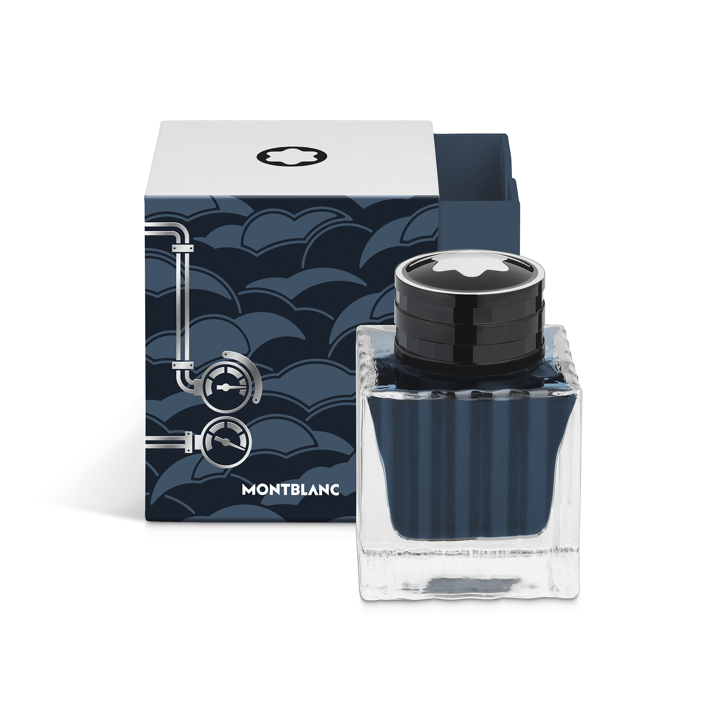 Montblanc - Ink Bottle  Meisterstück Around The World In 80 Days  Coal 50 Ml - Mb134408 - Ink Bottles   Blue