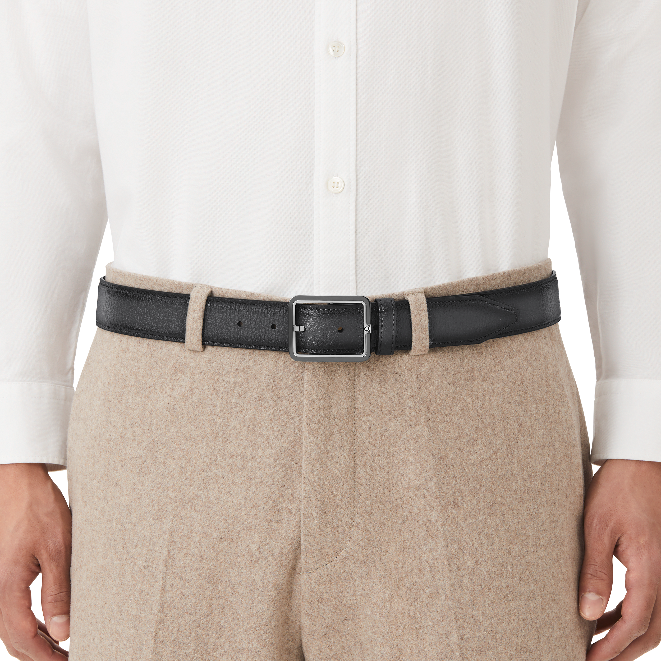 Grey 35 mm leather belt, image 4