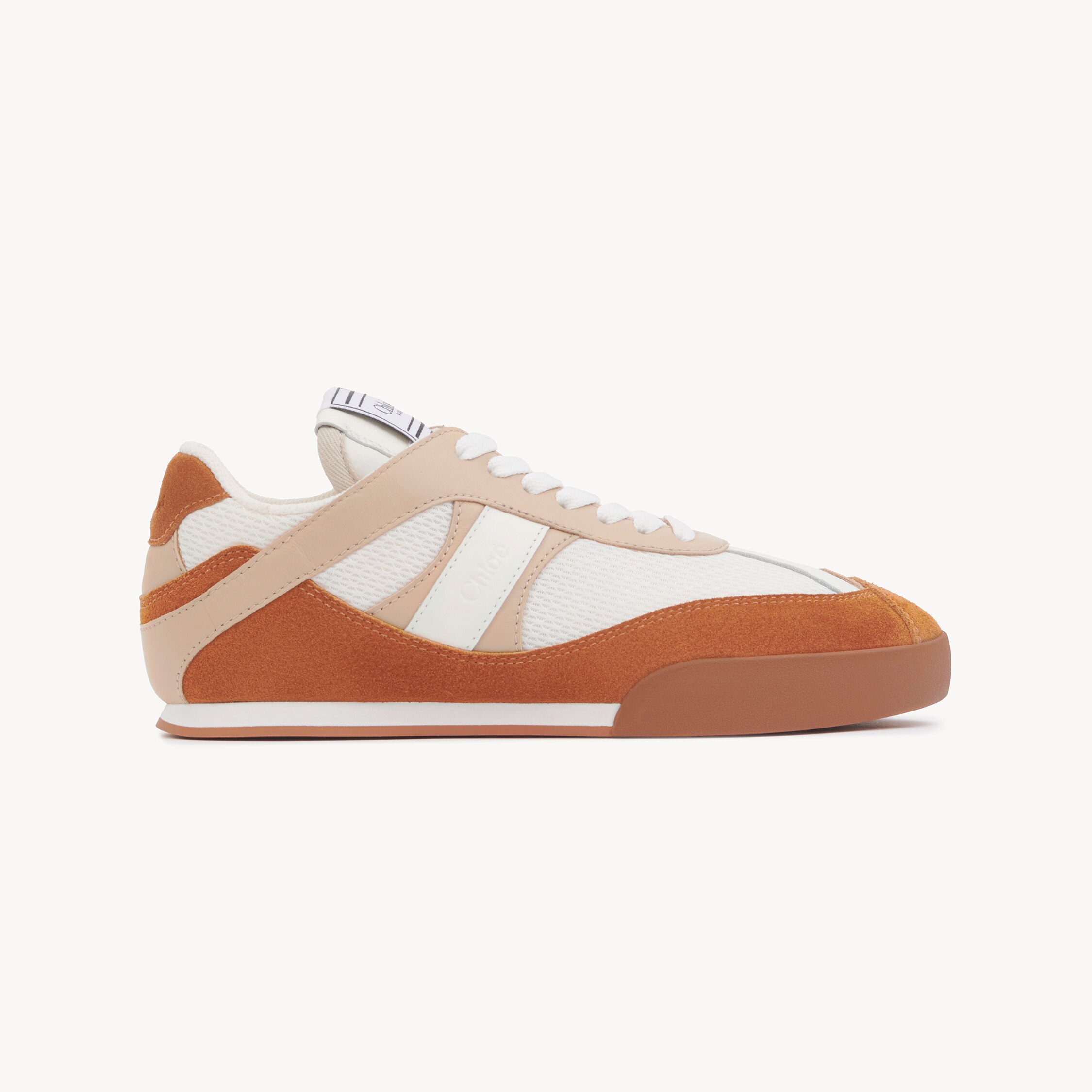 Chloé Kick Leather And Suede-trimmed Mesh Sneakers In Multi