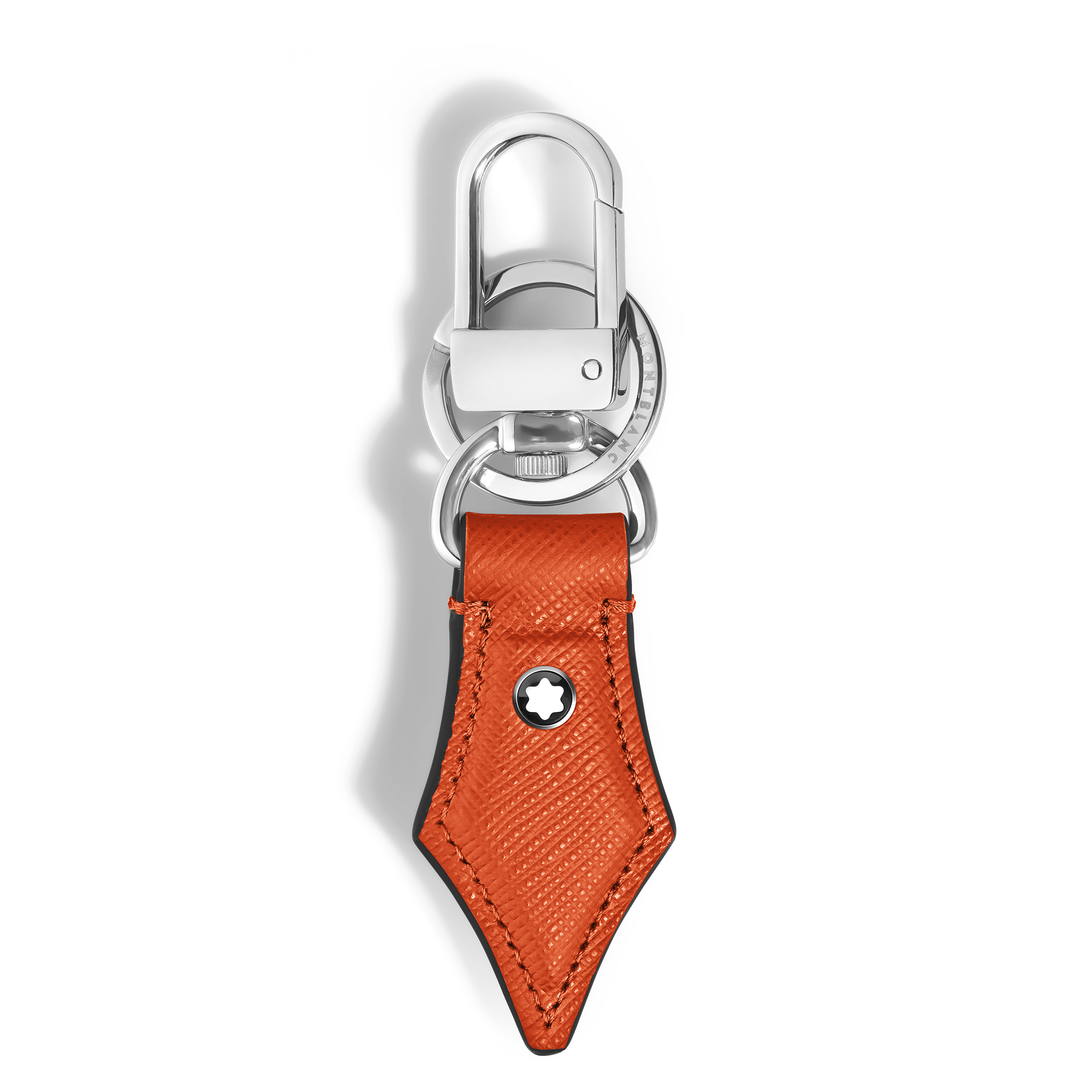  Montblanc - Schlüsselanhänger Mit Federdetail Aus Sartorial Leder - Mandarine - Leder - Mb221510 - Schlüsselringe & Schlüsseletuis 