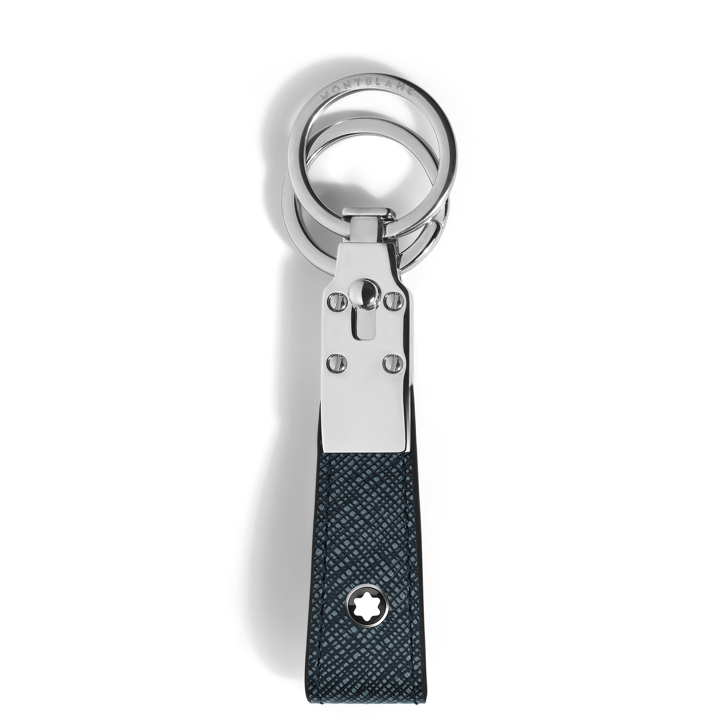 Montblanc - Loop Key Holder In Sartorial Leather - Leather - Mb220397 - Key Rings & Key Cases   Tweed Blue