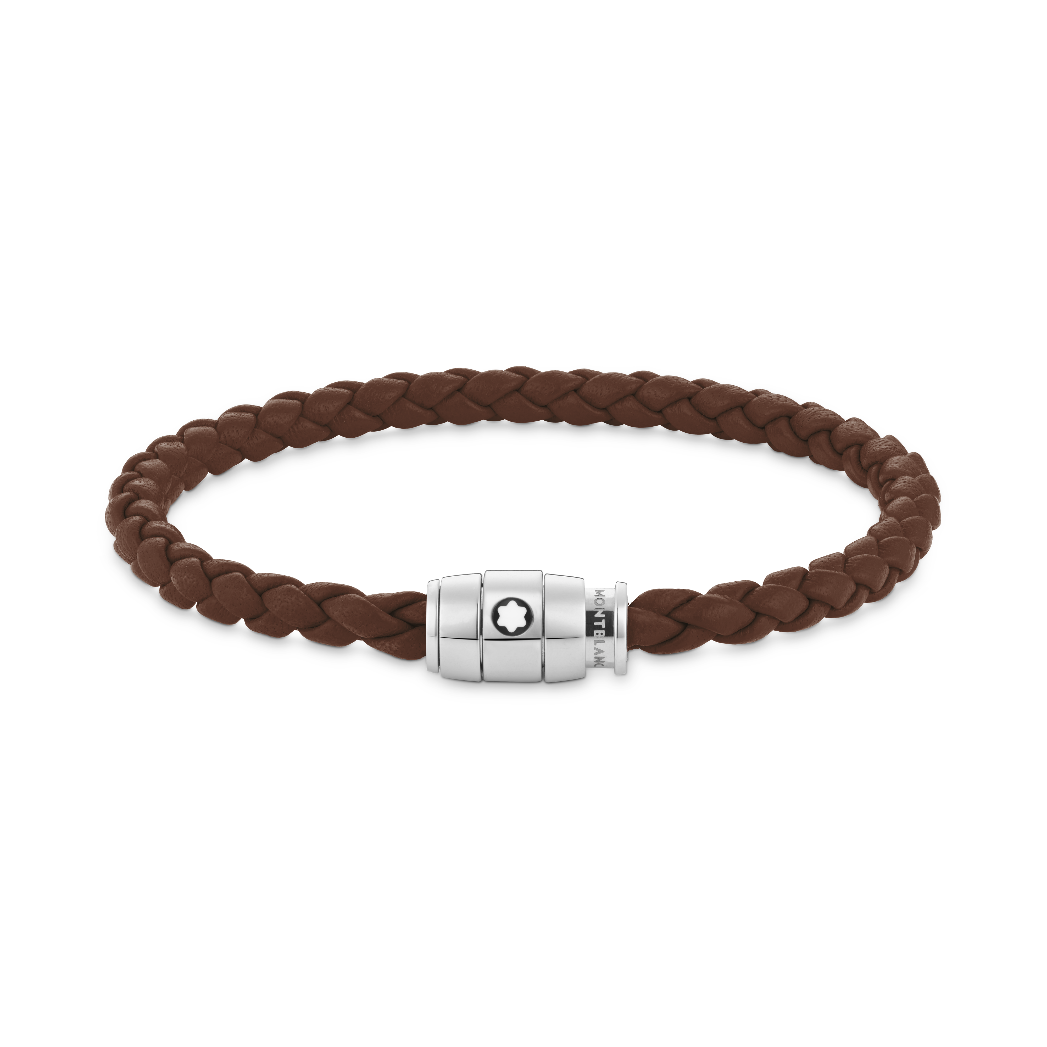  Montblanc - Armband Mit 3 Ringen Aus Soft Leder - Braun - Edelstahl - Mb136002 - Armbänder 