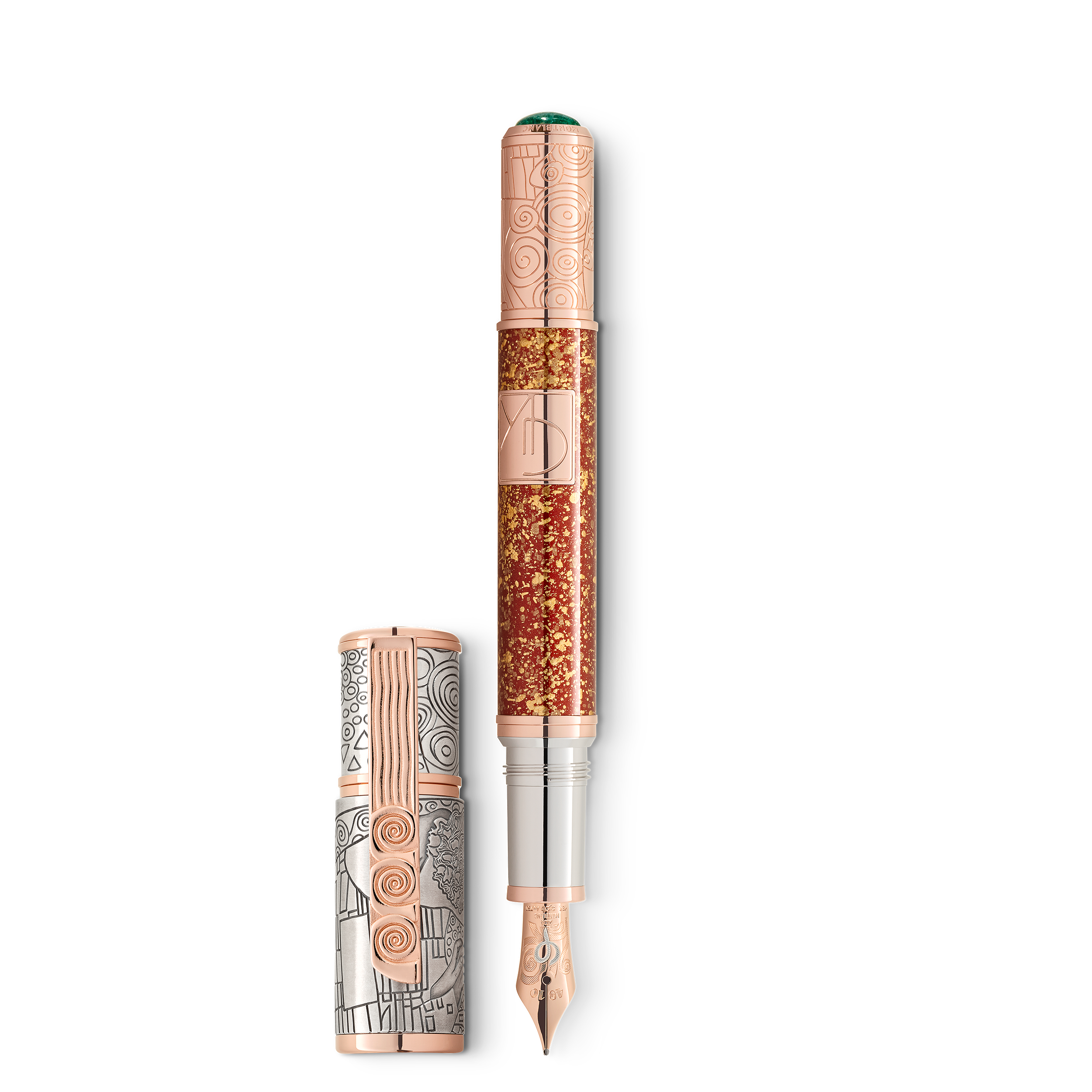 Montblanc - Masters Of Art Homage To Gustav Klimt Limited Edition 161 Fountain Pen - 750 Pink Gold  925 Sterling Silver - Mb130228   Multicoloured