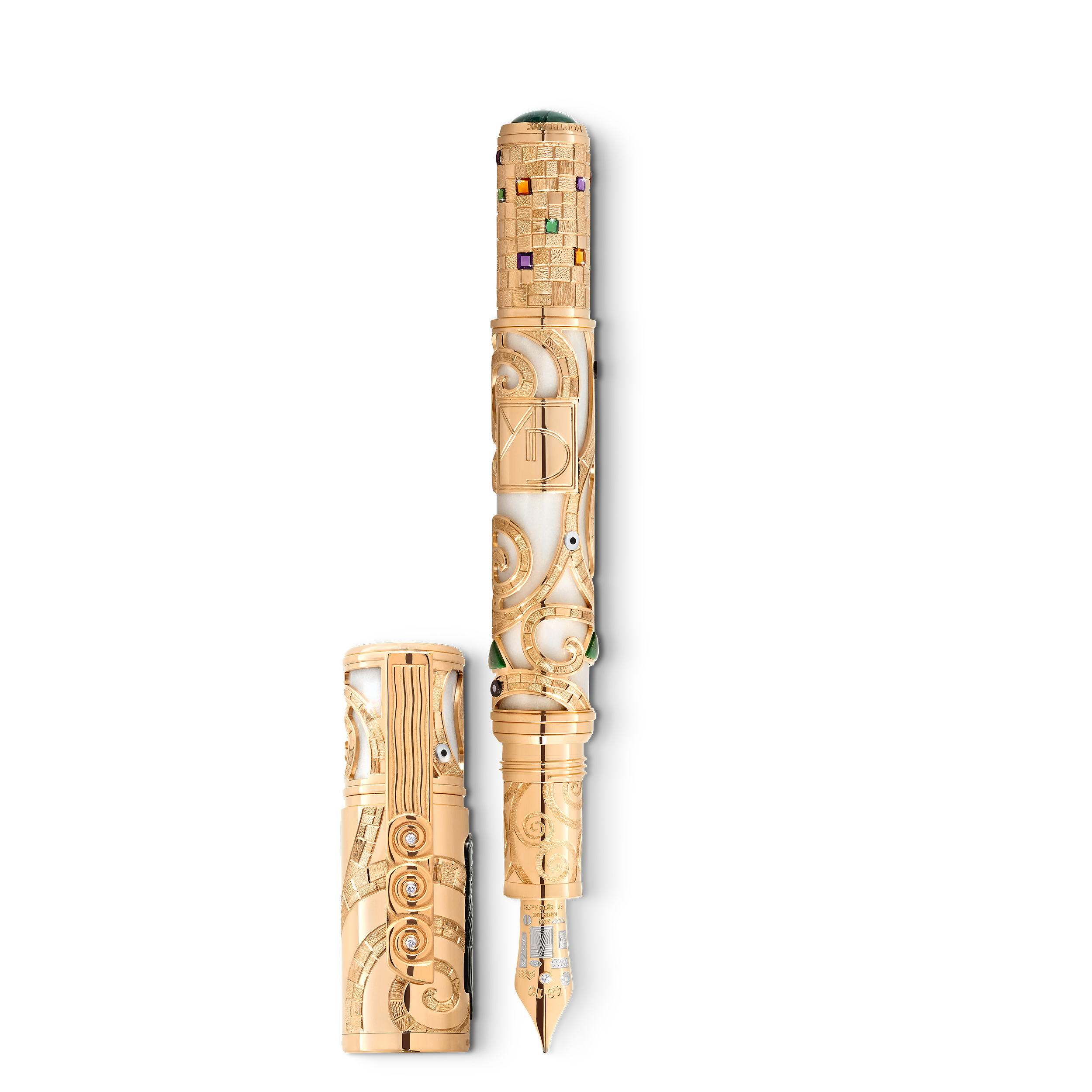 Montblanc - Masters Of Art Homage To Gustav Klimt Limited Edition 8 Fountain Pen - Au 750 Solid Gold - Mb130230 - Fountain Pens   Yellow Gold
