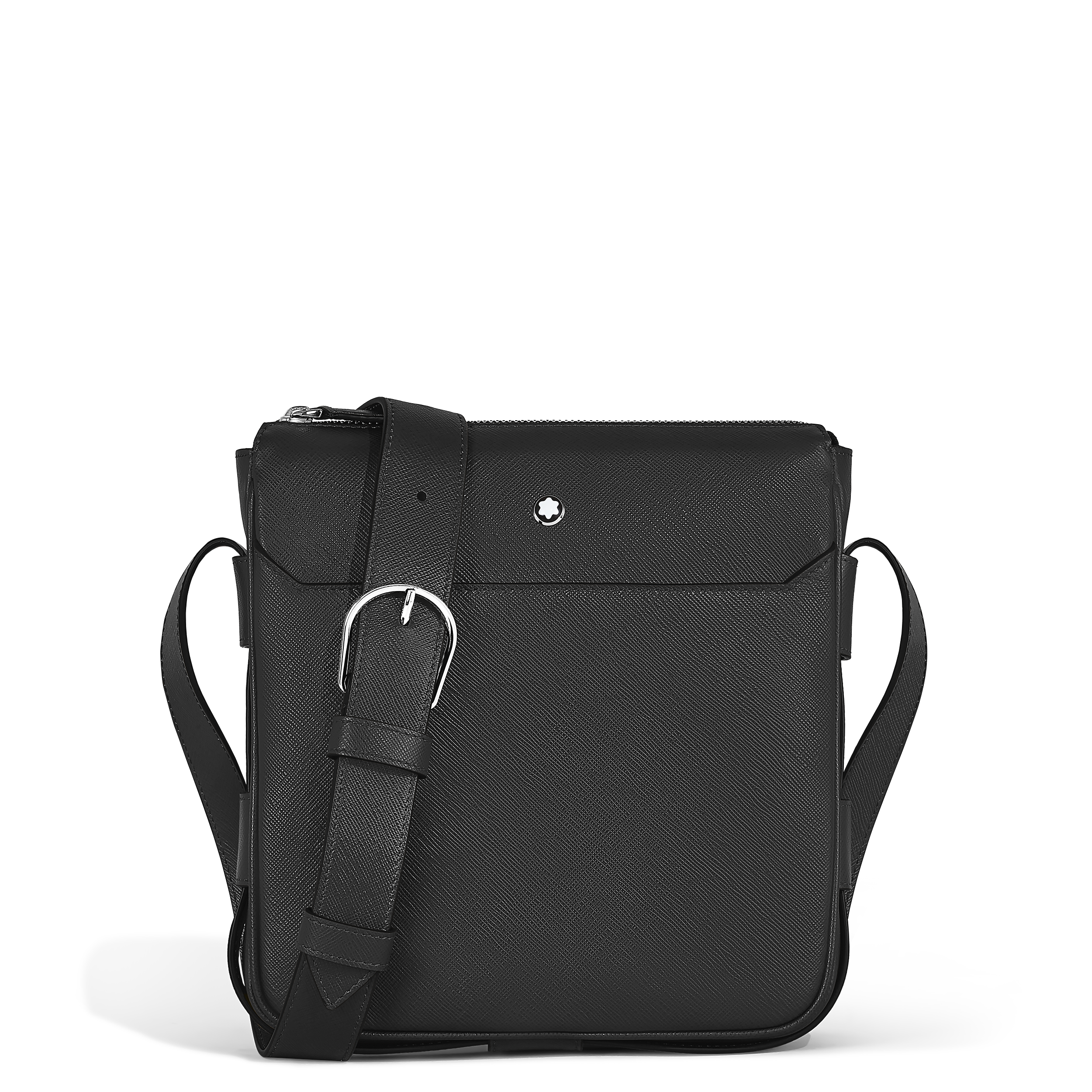 Montblanc - Vertical Belt Messenger Bag In Sartorial Leather - Leather - Mb221560 - Sling Bags   Black