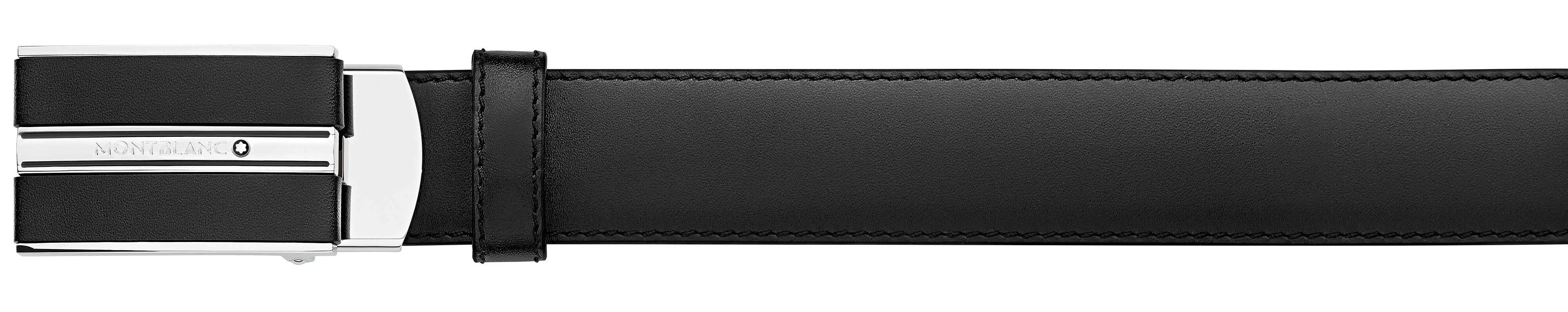 Montblanc - Gürtel Montblanc Plate 30 Mm Mit Schiebeverschluss Aus Leder - Schwarz - Mb118421 - Gürtel 