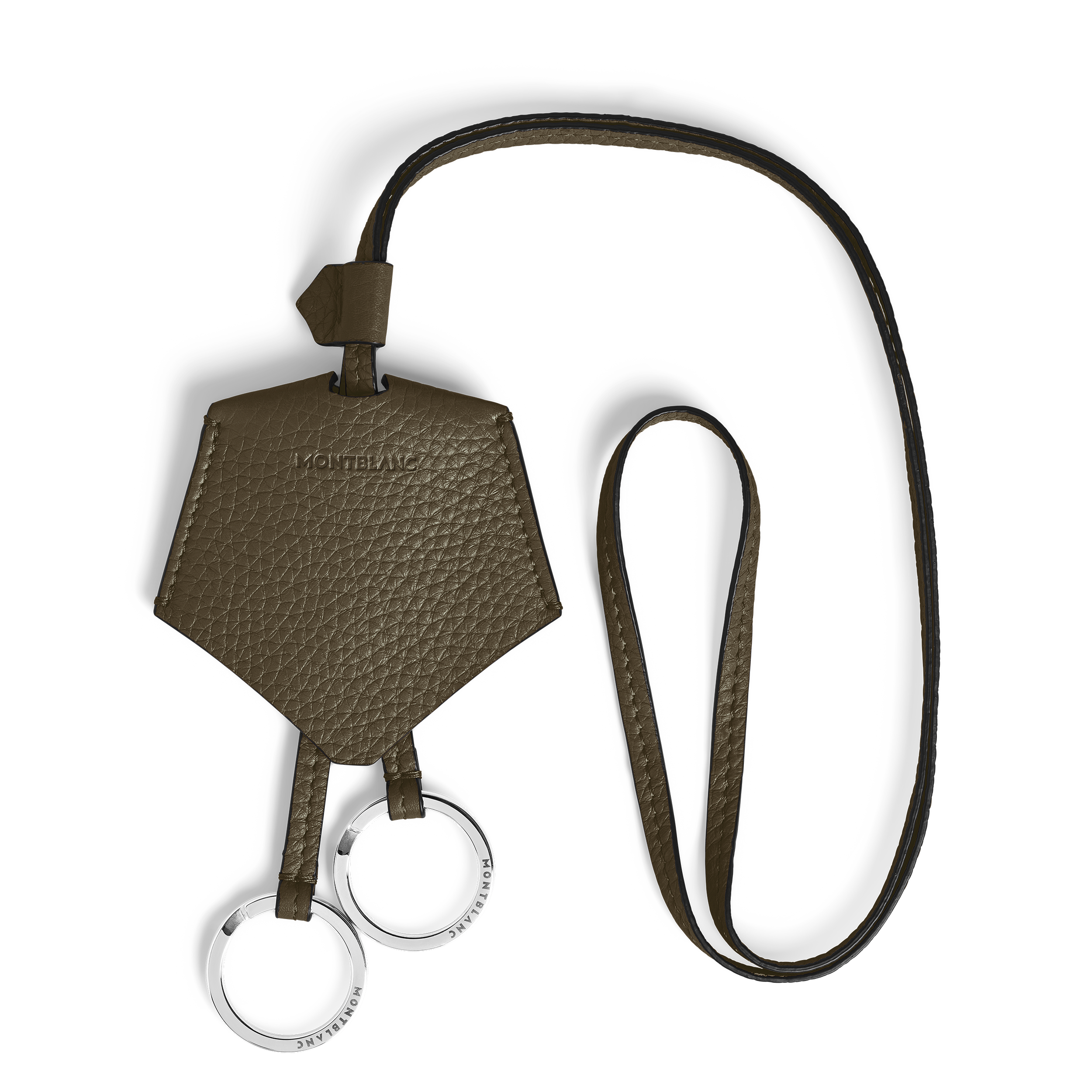  Montblanc - Schlüsselanhänger Aus Grain Leder - Khaki - Leder - Mb221831 - Schlüsselringe & Schlüsseletuis 