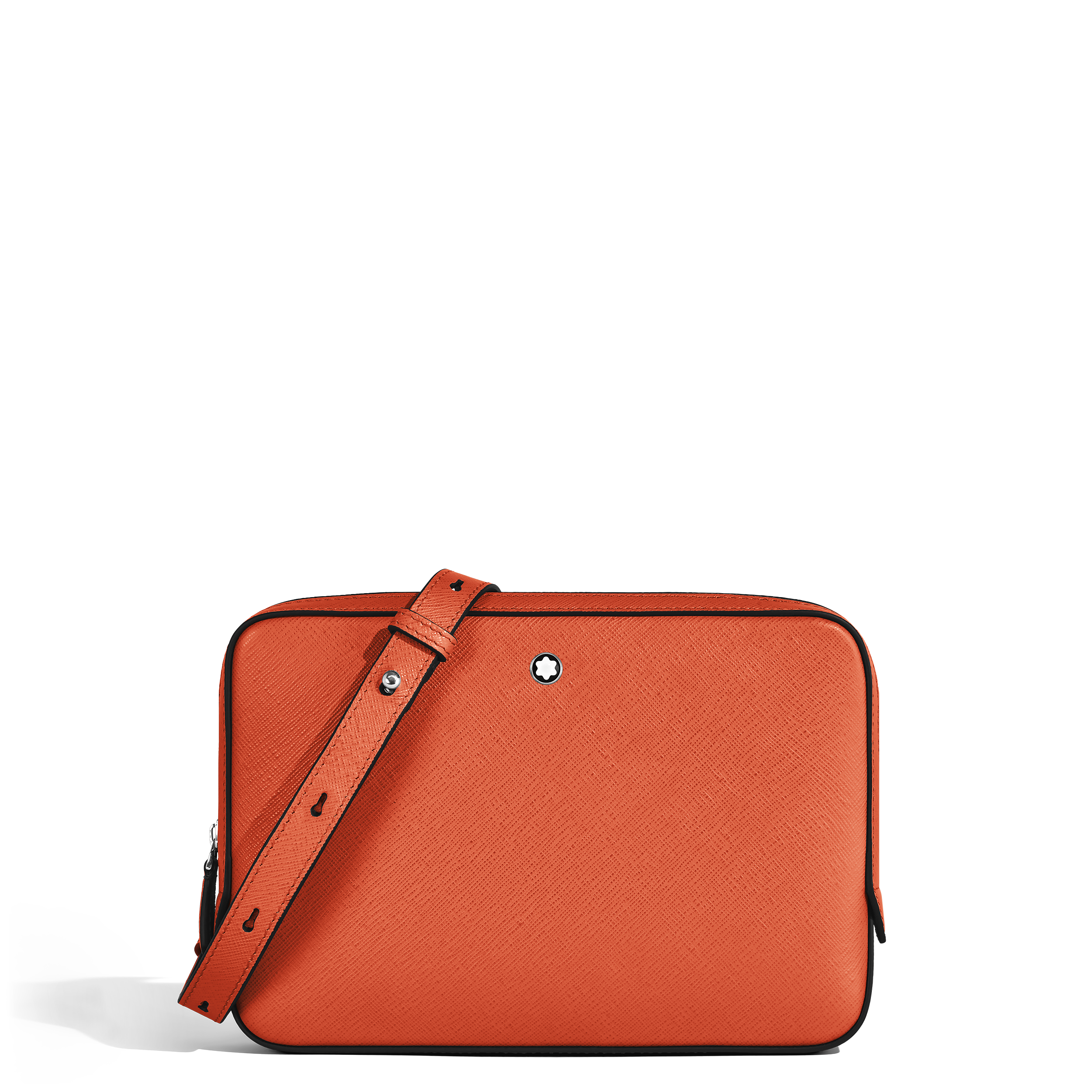 Montblanc - Small Crossbody Bag In Sartorial Leather - Leather - Mb221576 - Messengers   Tangerine