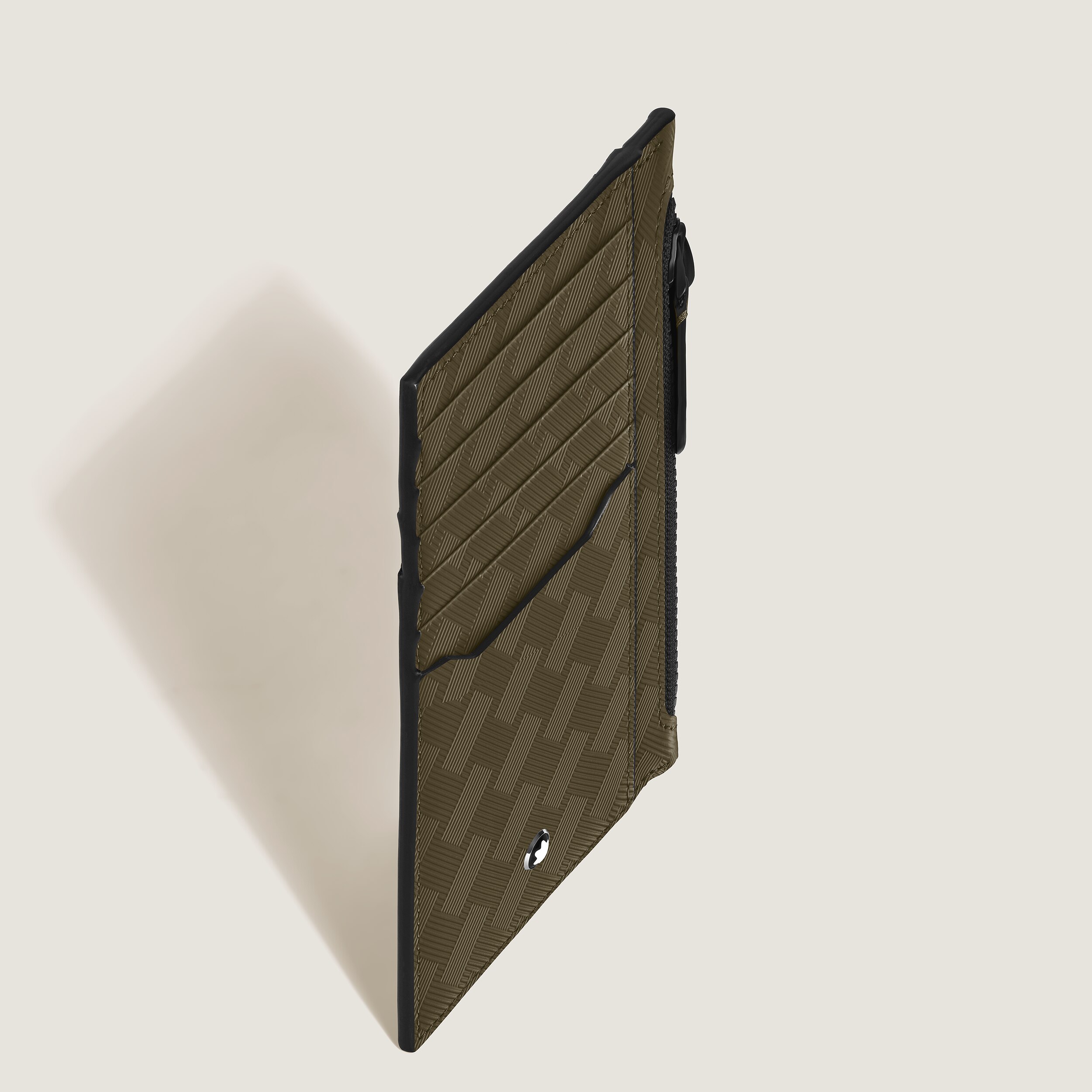  Montblanc - Kartenetui 8 Cc Mit Reißverschluss Aus Extreme Leder - Khaki - Leder - Mb221426 - Kartenetuis 