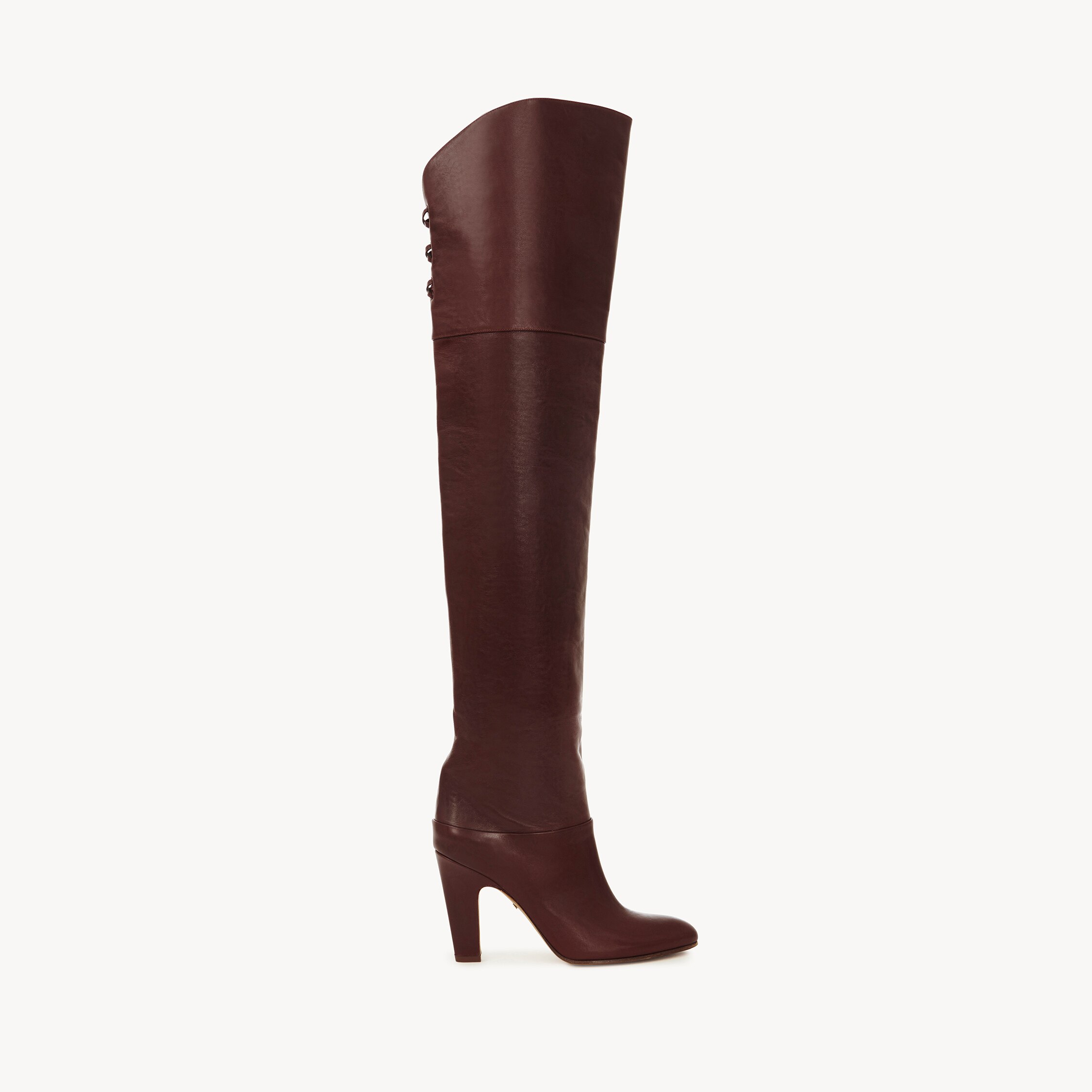 Chloé Eve Over-the-knee Boot In Burgundy