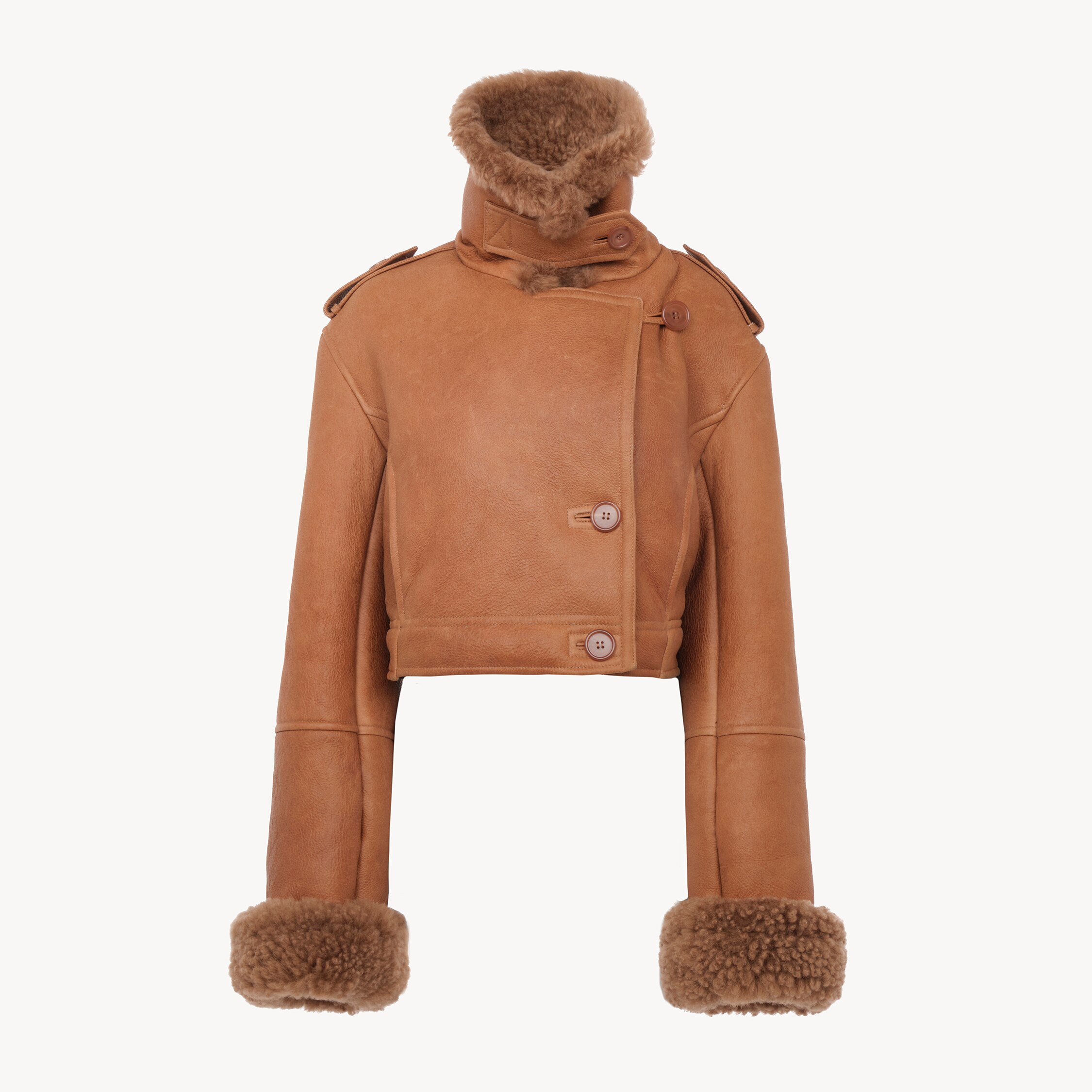 Chloé Cropped boxy jacket in leather