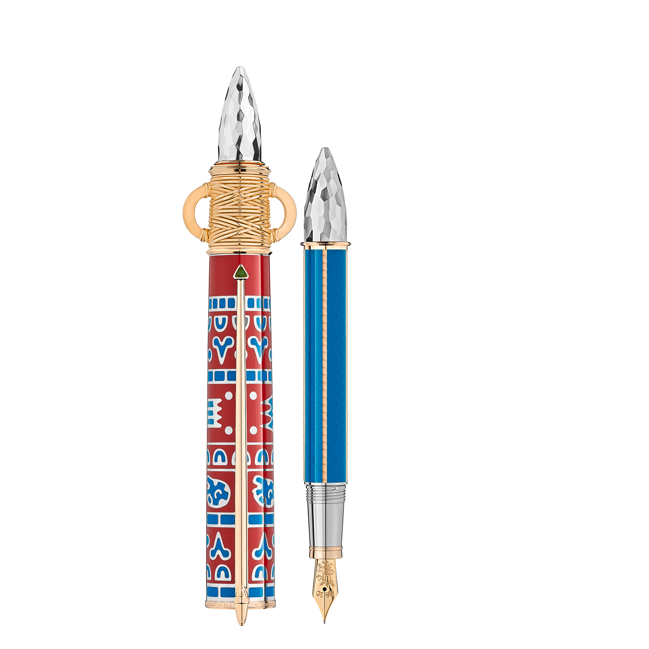 Montblanc - Patron Of Art Homage To Moctezuma I Limited Edition 888 Fountain Pen - Precious Lacquer - Mb125468 - Fountain Pens   Turquoise Blue