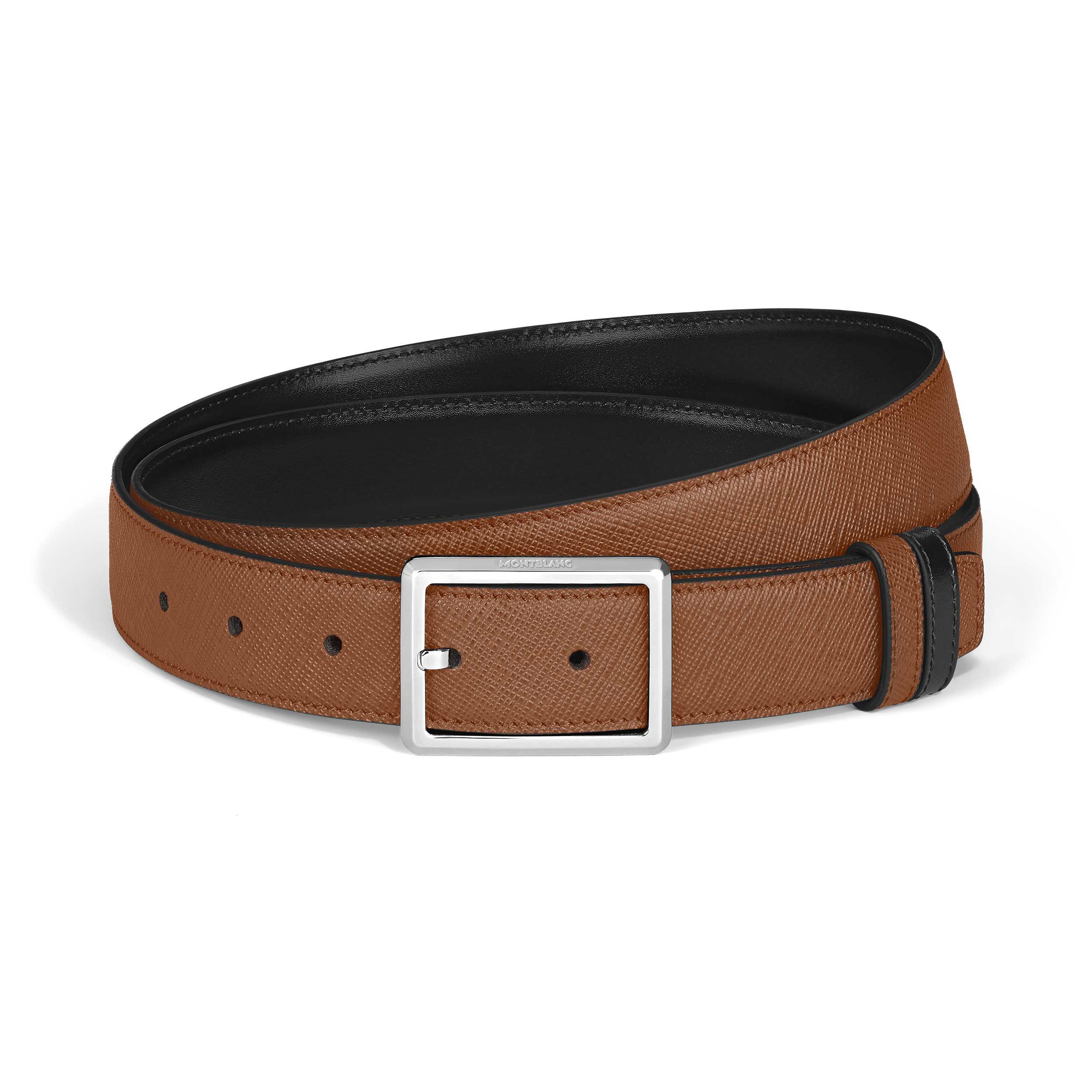  Montblanc - Wendbarer Gürtel Mit Rechteckiger Schließe 30 Mm Aus Sartorial Leder - Mb222189 - Gürtel 
