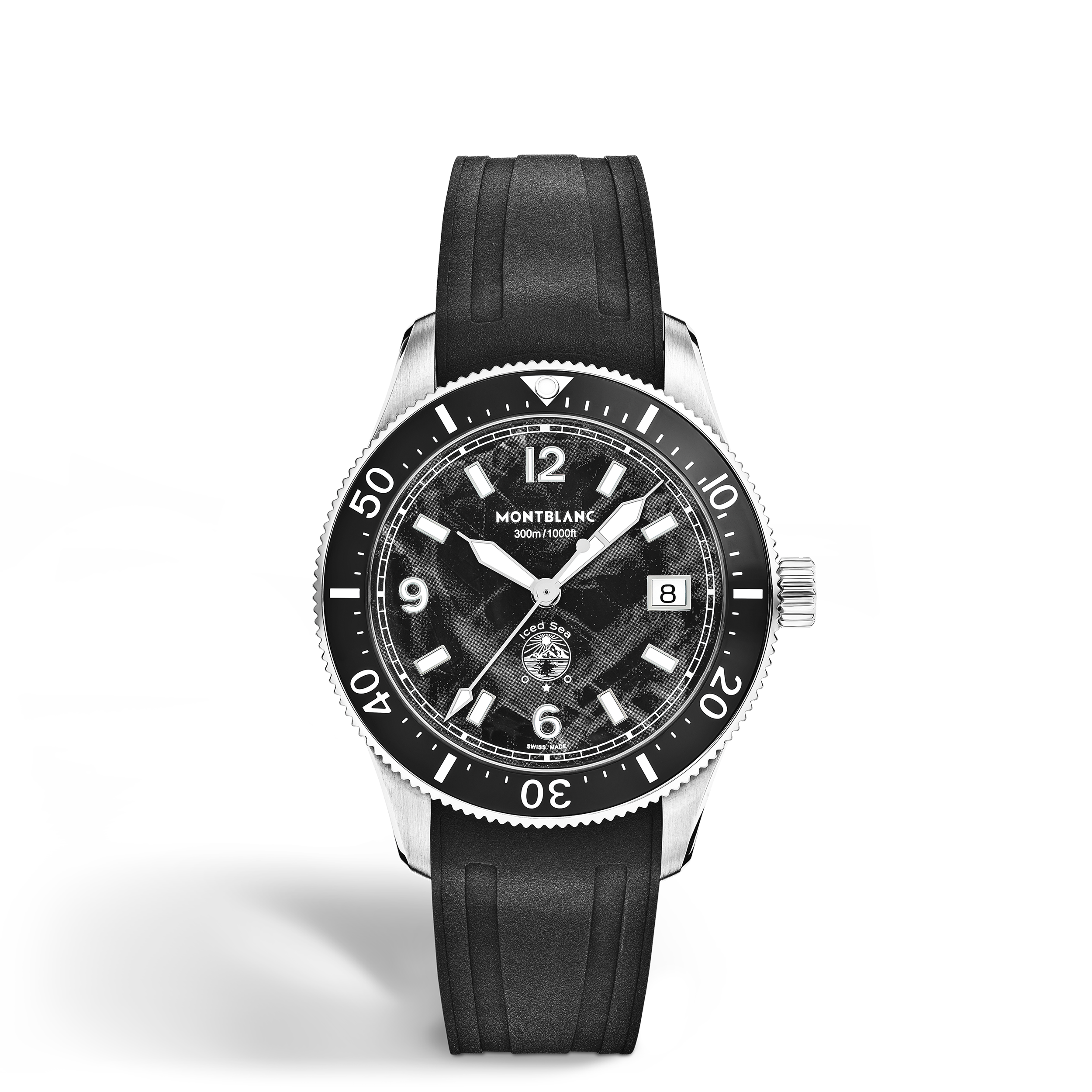  Montblanc - Montblanc Iced Sea Automatic Date 0 Oxygen - Negro - Acero - Cerámica - Mb136542 - Reloj 