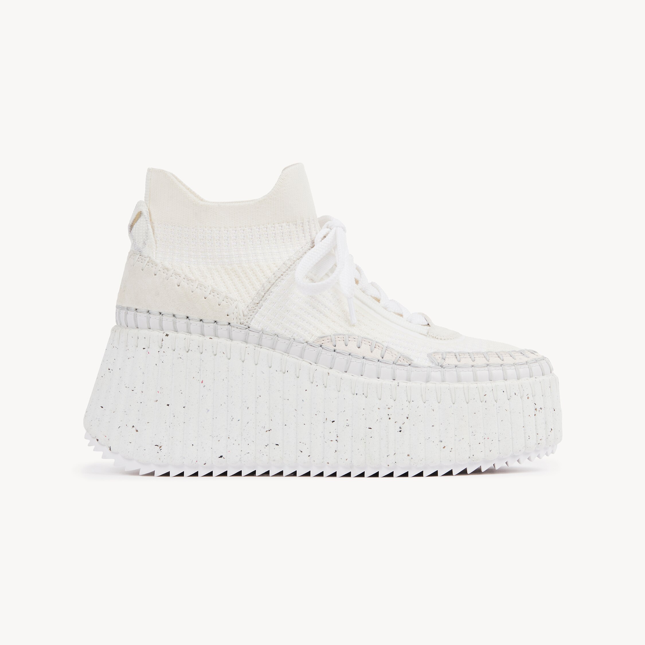 Chloé Nama Wedge Sneaker In White