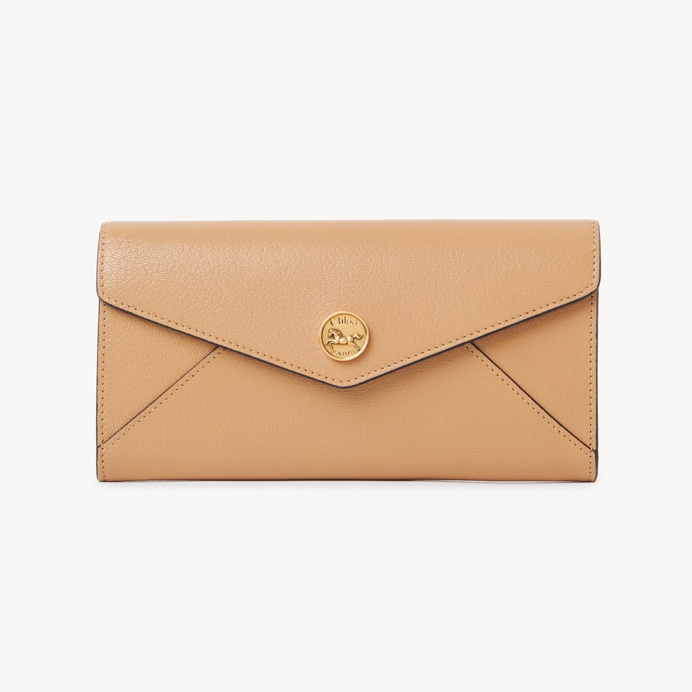 Chloé Envelope Long Wallet With Flap In Grained Leather