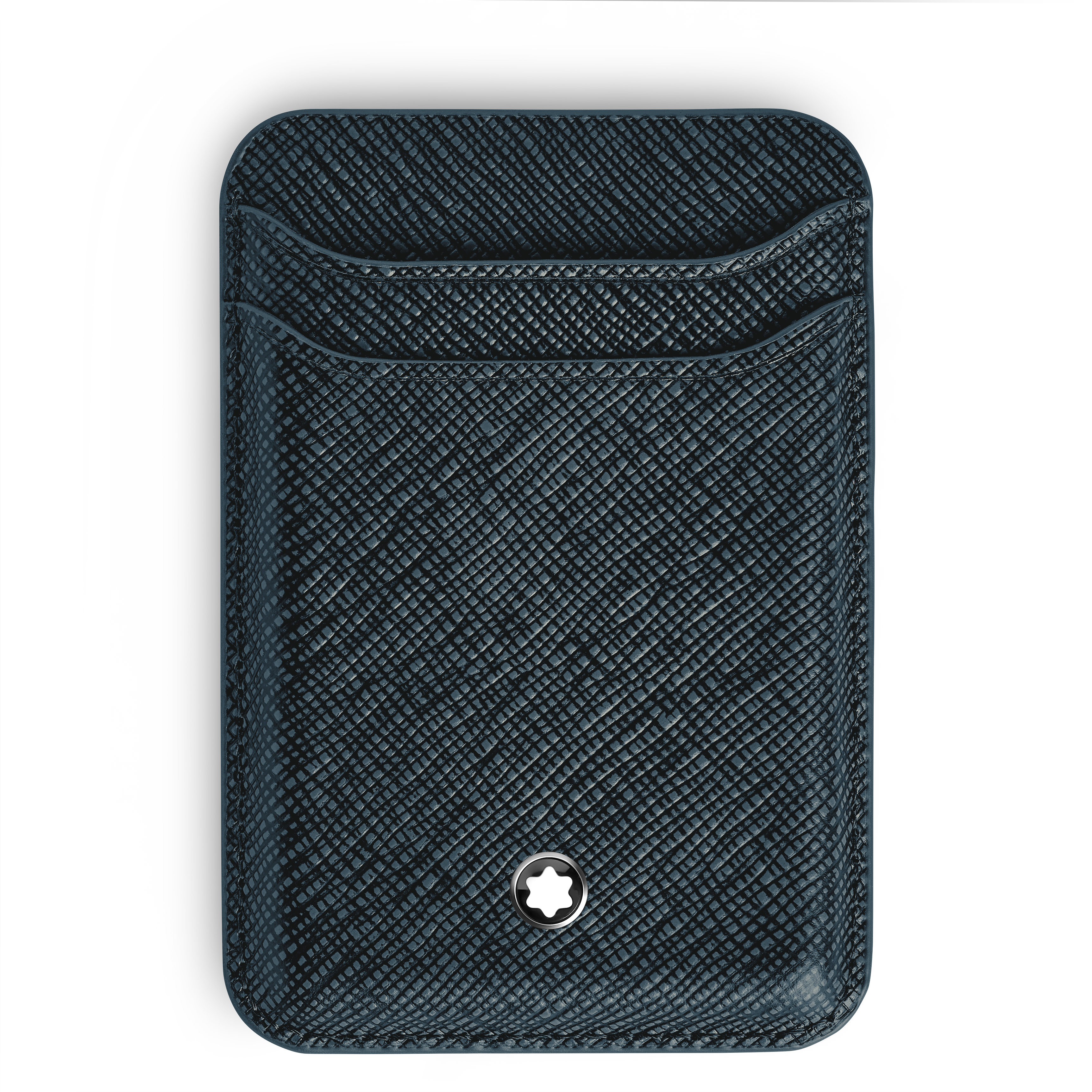  Montblanc - Tarjetero Para 2 Tarjetas De Crédito Para Iphone Con Magsafe De Piel Sartorial - Azul Tweed - Piel - Mb220400 - Carteras 