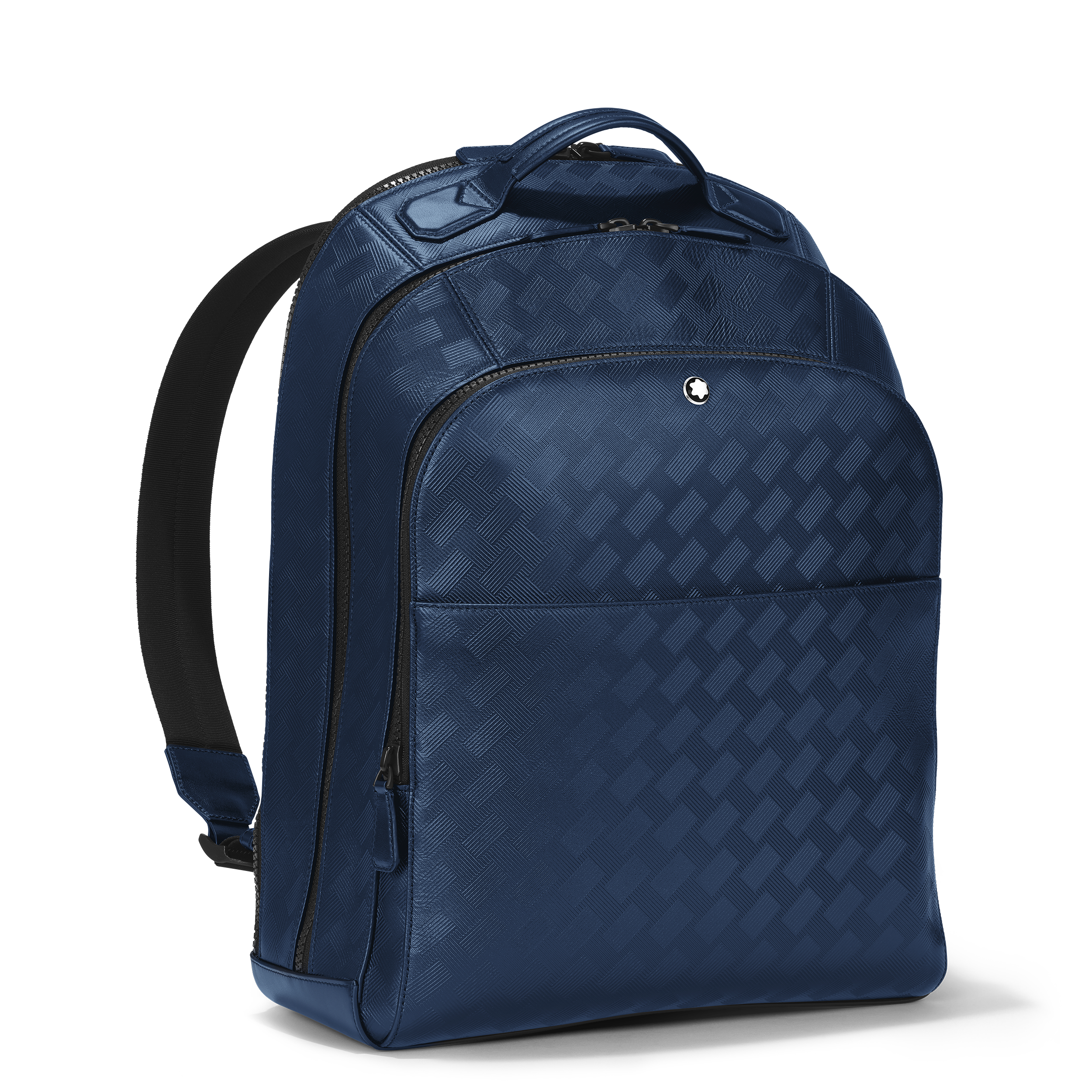  Montblanc - Rucksack Groß Mit 3 Fächern Aus Extreme Leder - Tintenblau - Leder - Mb198045 - Rucksäcke 
