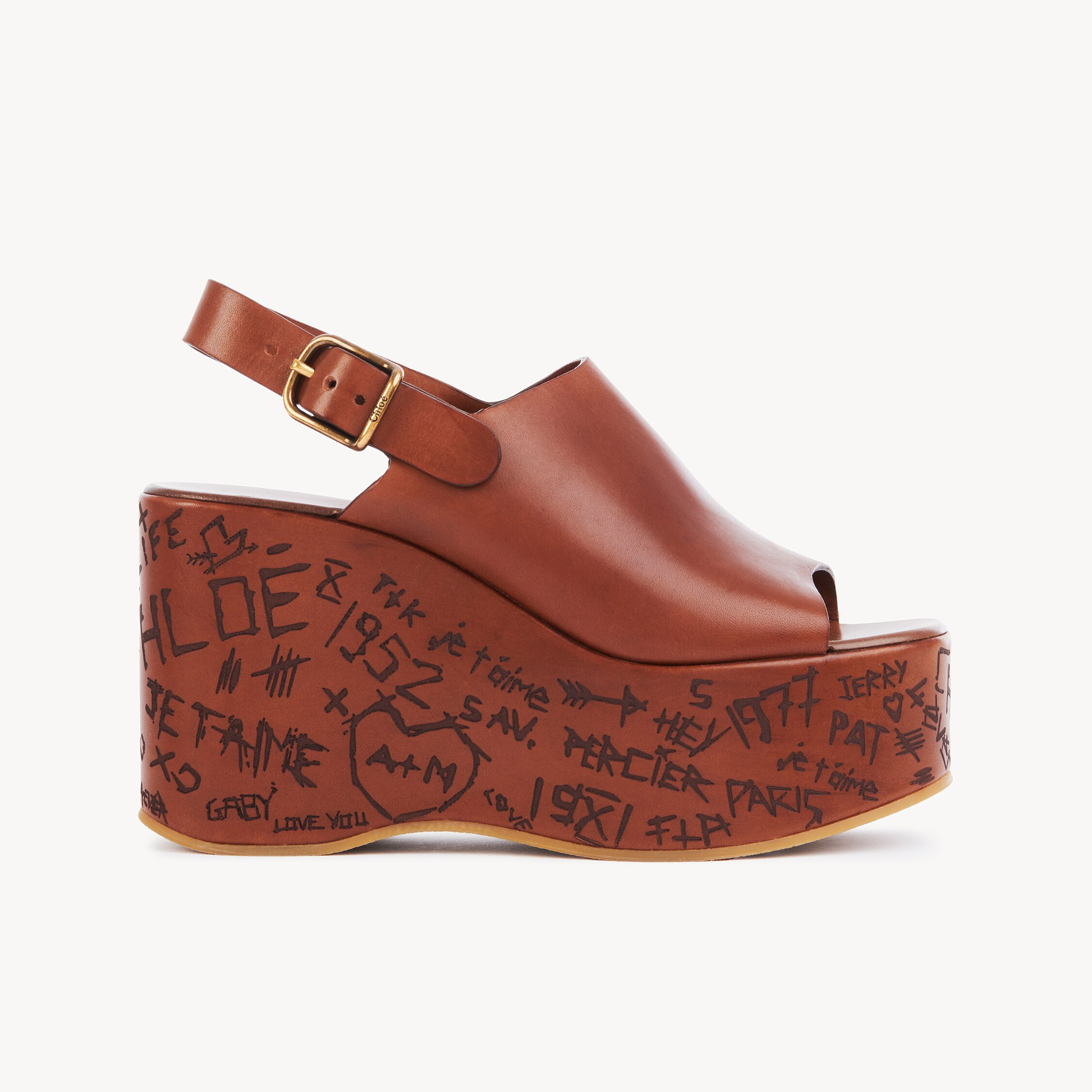 Chloé Sandales Compensées Maxime In Brown