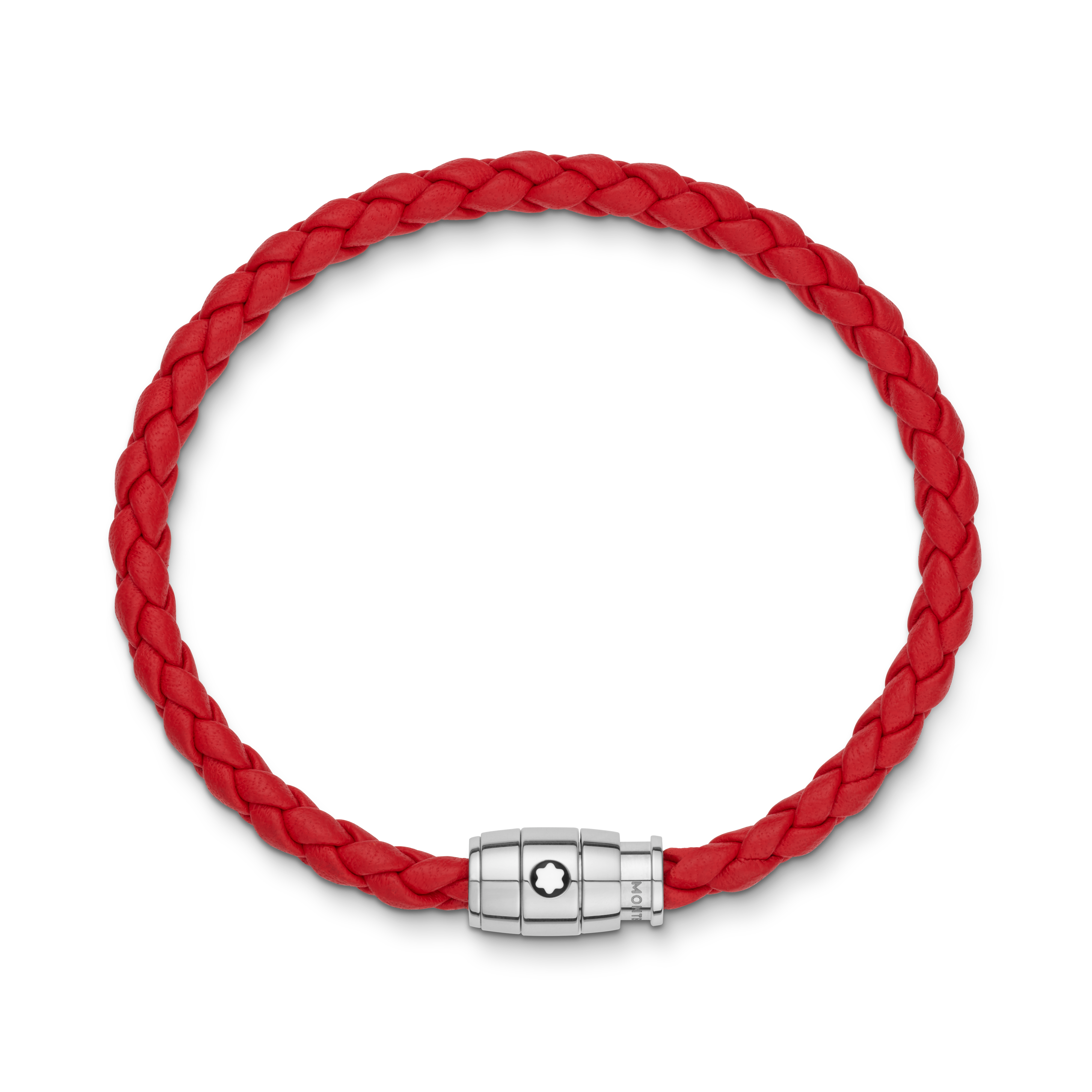  Montblanc - Armband Mit 3 Ringen Aus Soft Leder - Red - Edelstahl - Mb130902 - Armbänder 
