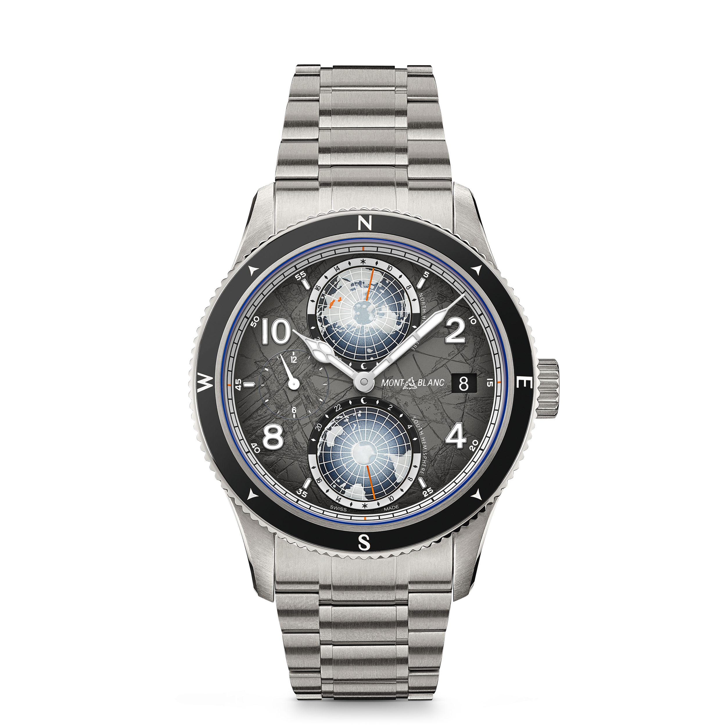  Montblanc - Montblanc 1858 Geosphere 0 Oxygen The 8000 - Gris - Titanio, Acero, Cerámica - Mb130982 - Reloj 