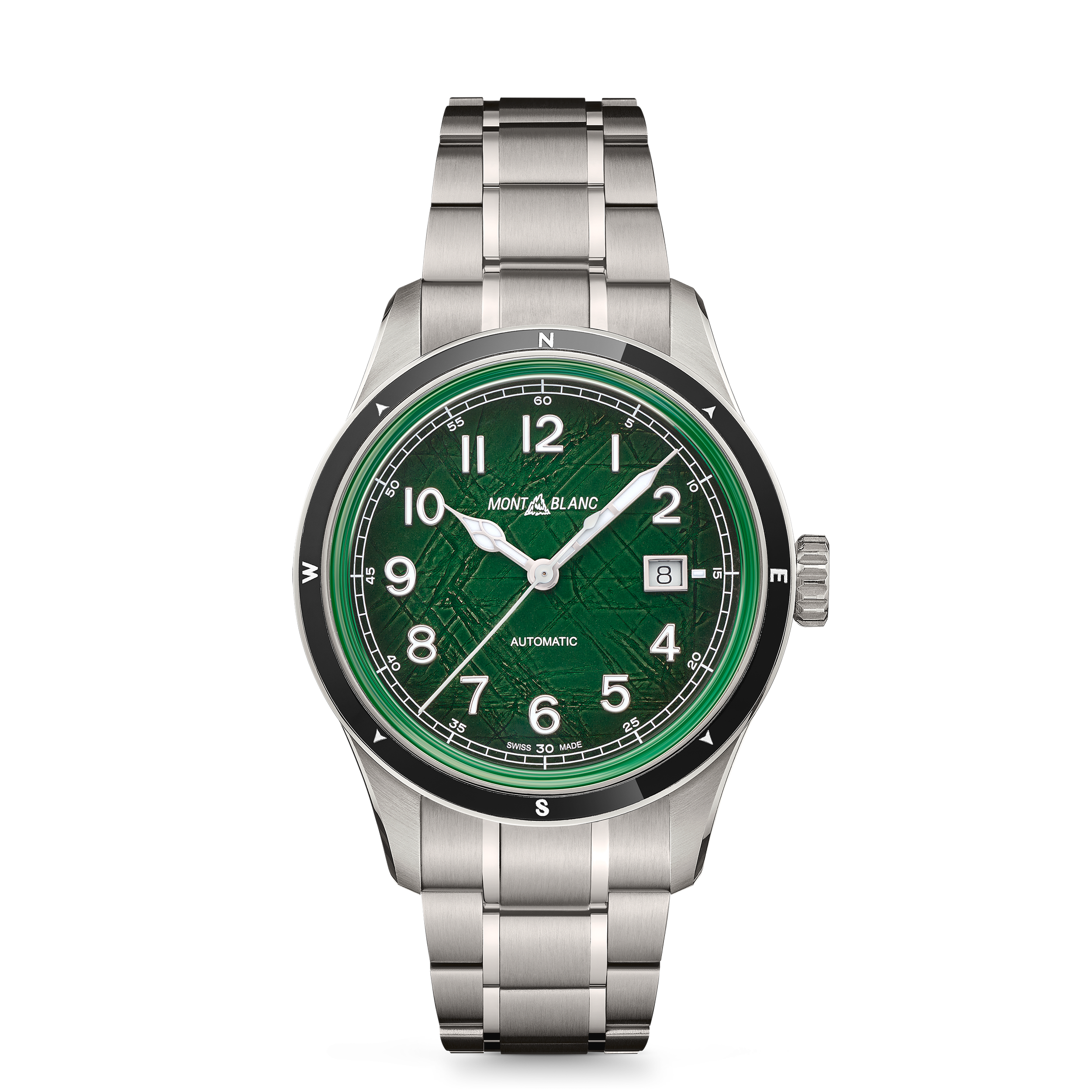 Montblanc - 1858 Automatic Date 0 Oxygen - Steel - Ceramic - Mb133269 - Watch   Green
