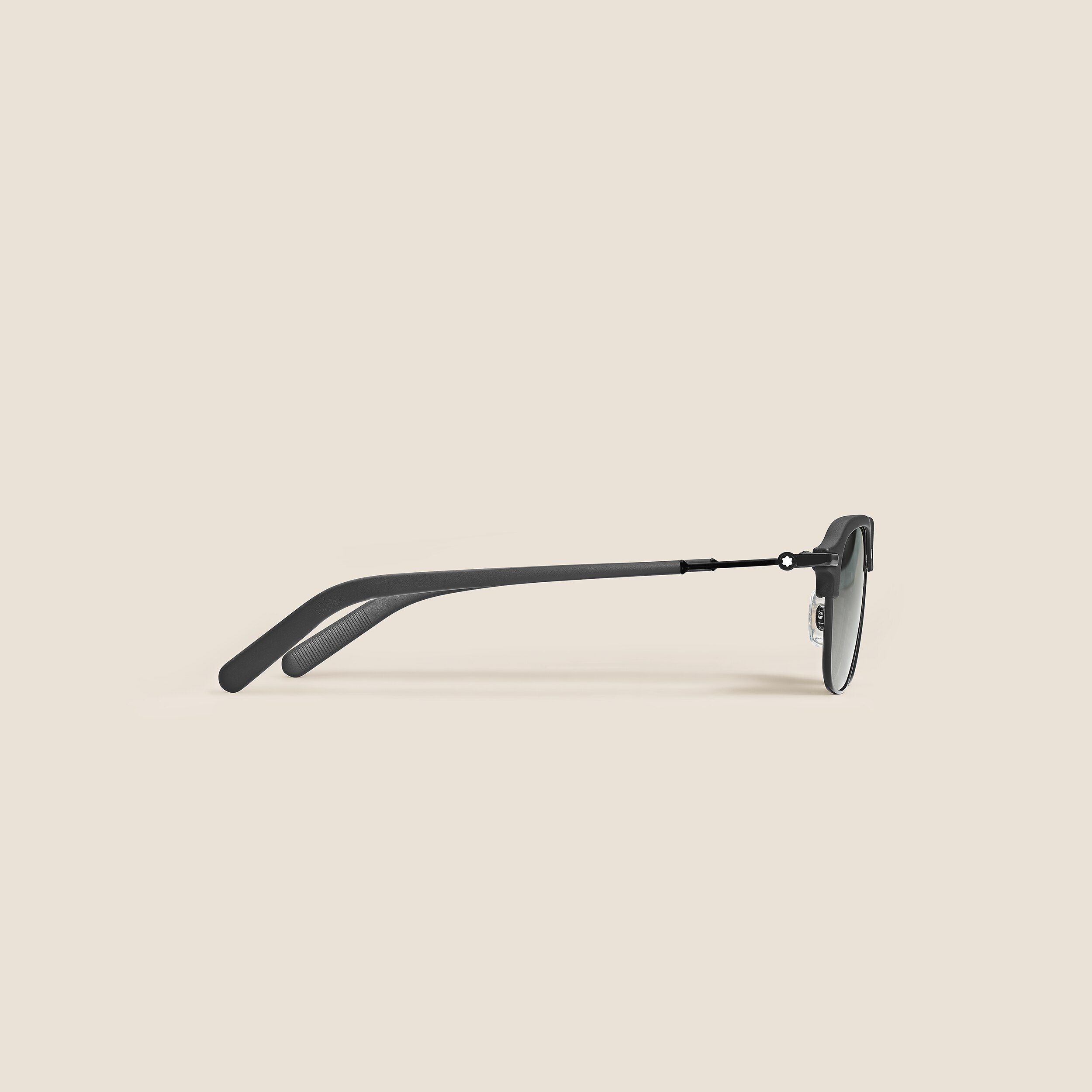  Montblanc - Occhiali Da Sole Rettangolari Con Montatura In Metallo Nera - Mb136911 - Occhiali Da Sole 