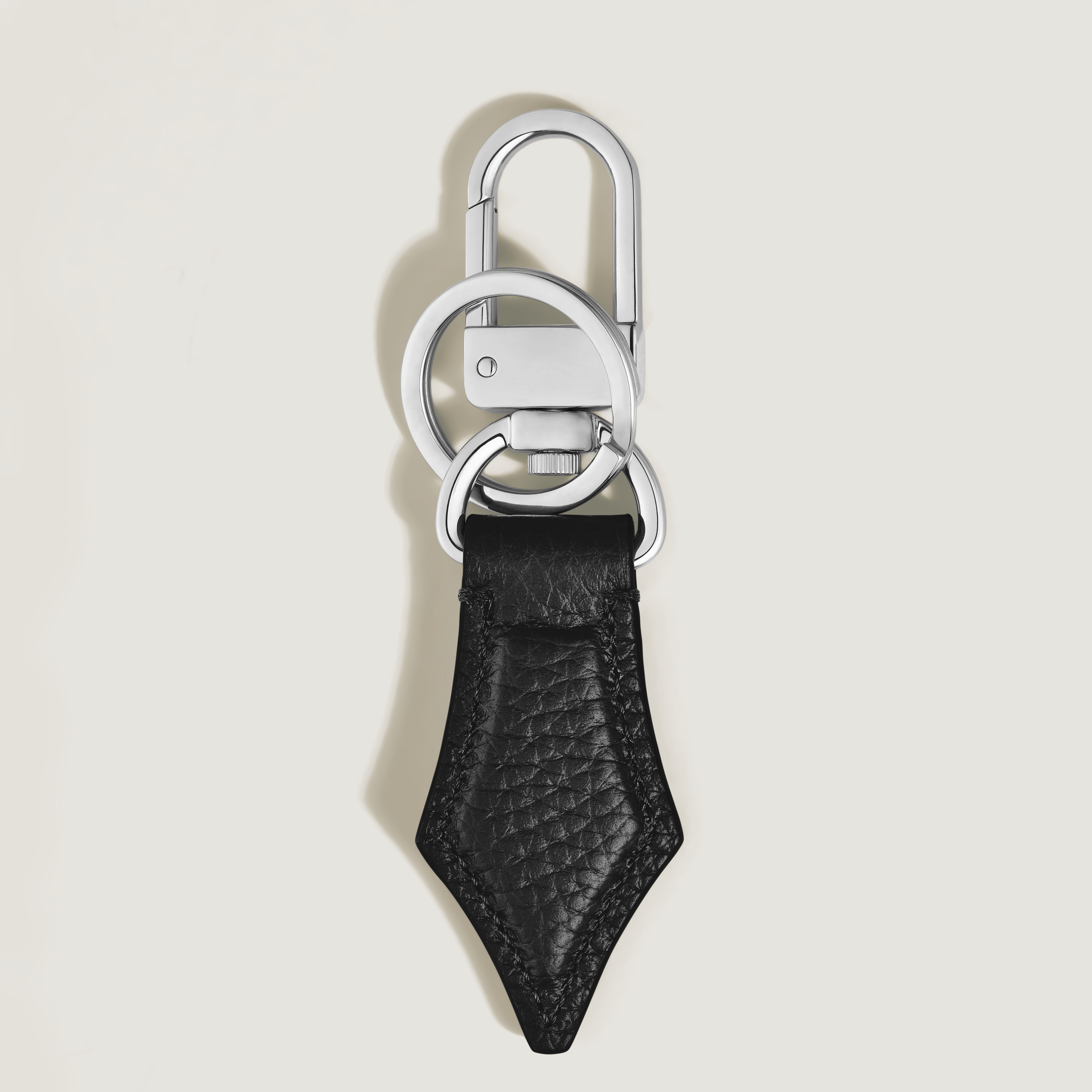  Montblanc - Schlüsselanhänger Mit Federdetail Aus Grain Leder - Schwarz - Leder - Mb220457 - Schlüsselringe & Schlüsseletuis 