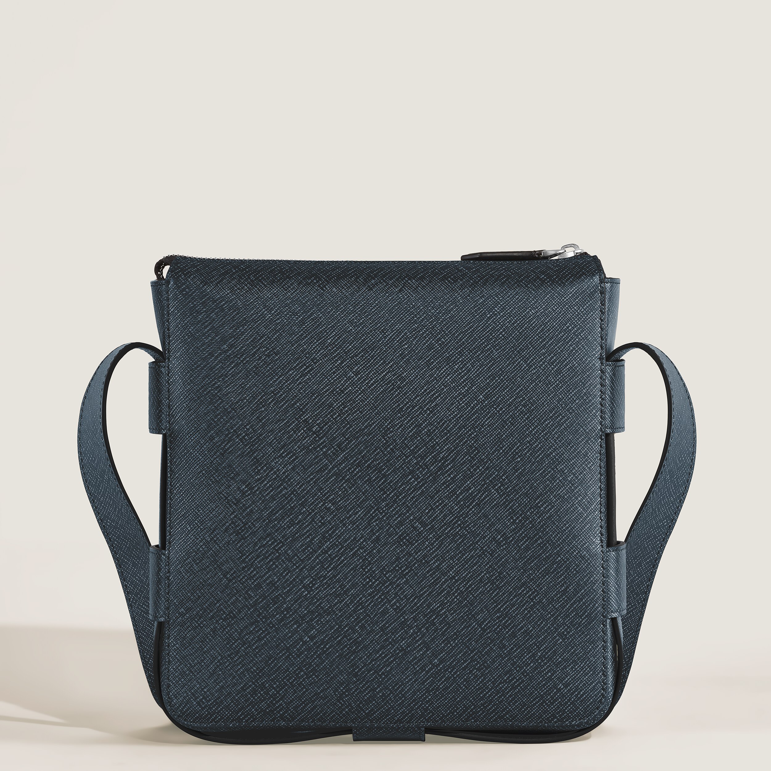  Montblanc - Vertikale Messenger Bag Aus Sartorial Leder - Tweed-blau - Leder - Mb222459 - Messenger Bags 