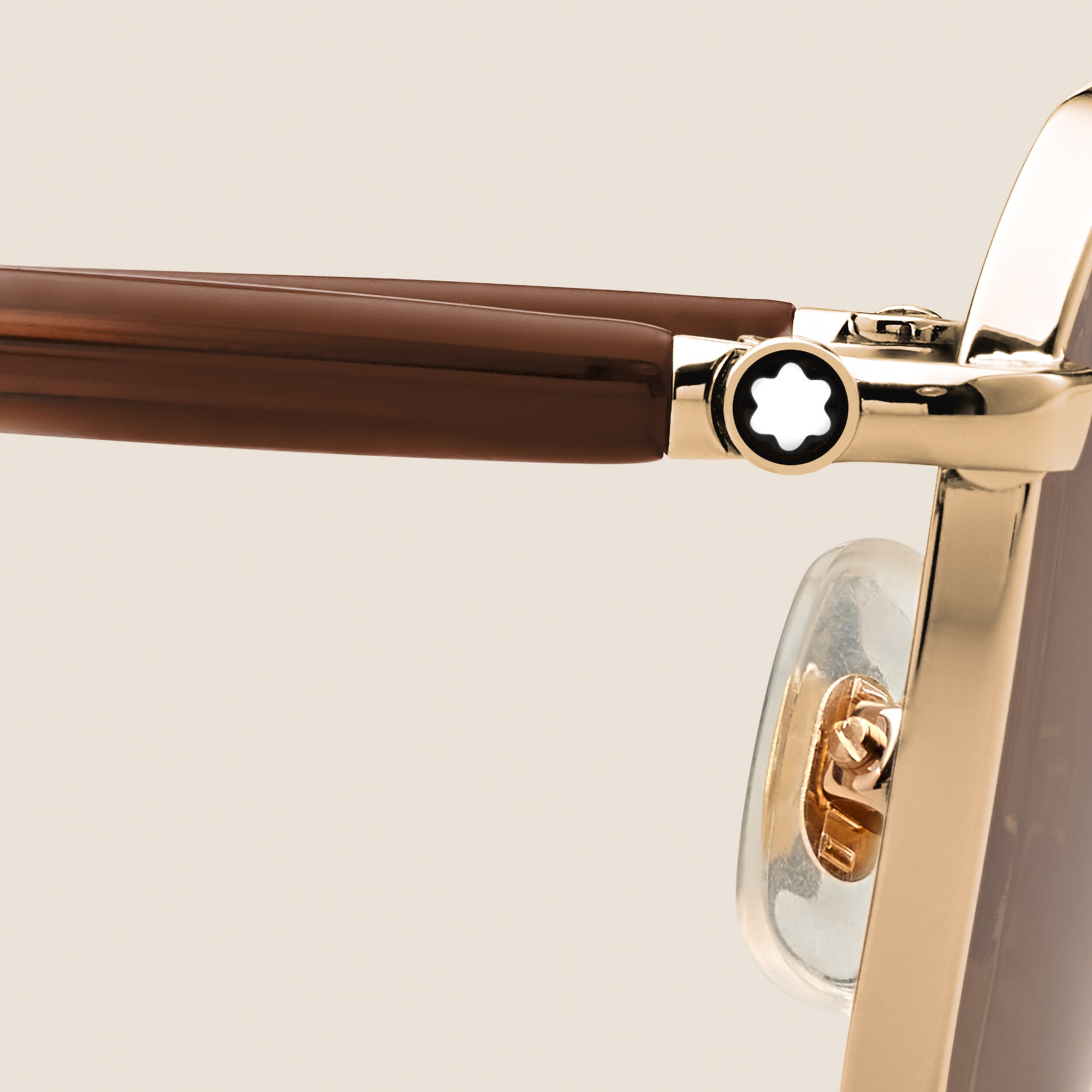  Montblanc - Occhiali Da Sole Rettangolari Con Montatura In Metallo Oro - Mb136918 - Occhiali Da Sole 
