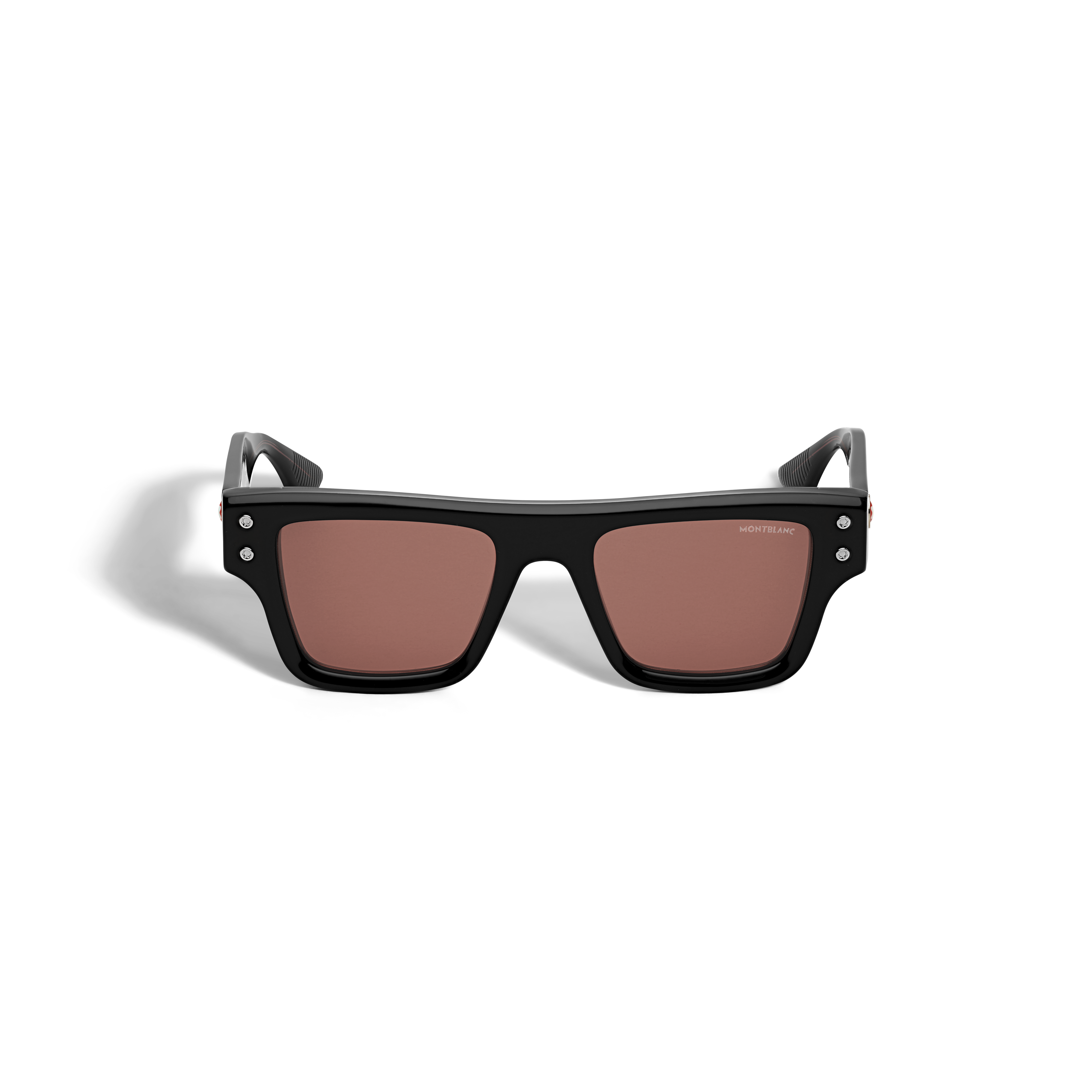  Montblanc - Rechteckige Sonnenbrille Mit Schwarzem Acetatrahmen - Schwarz - Kunststoff - Mb134415 - Sonnenbrillen 