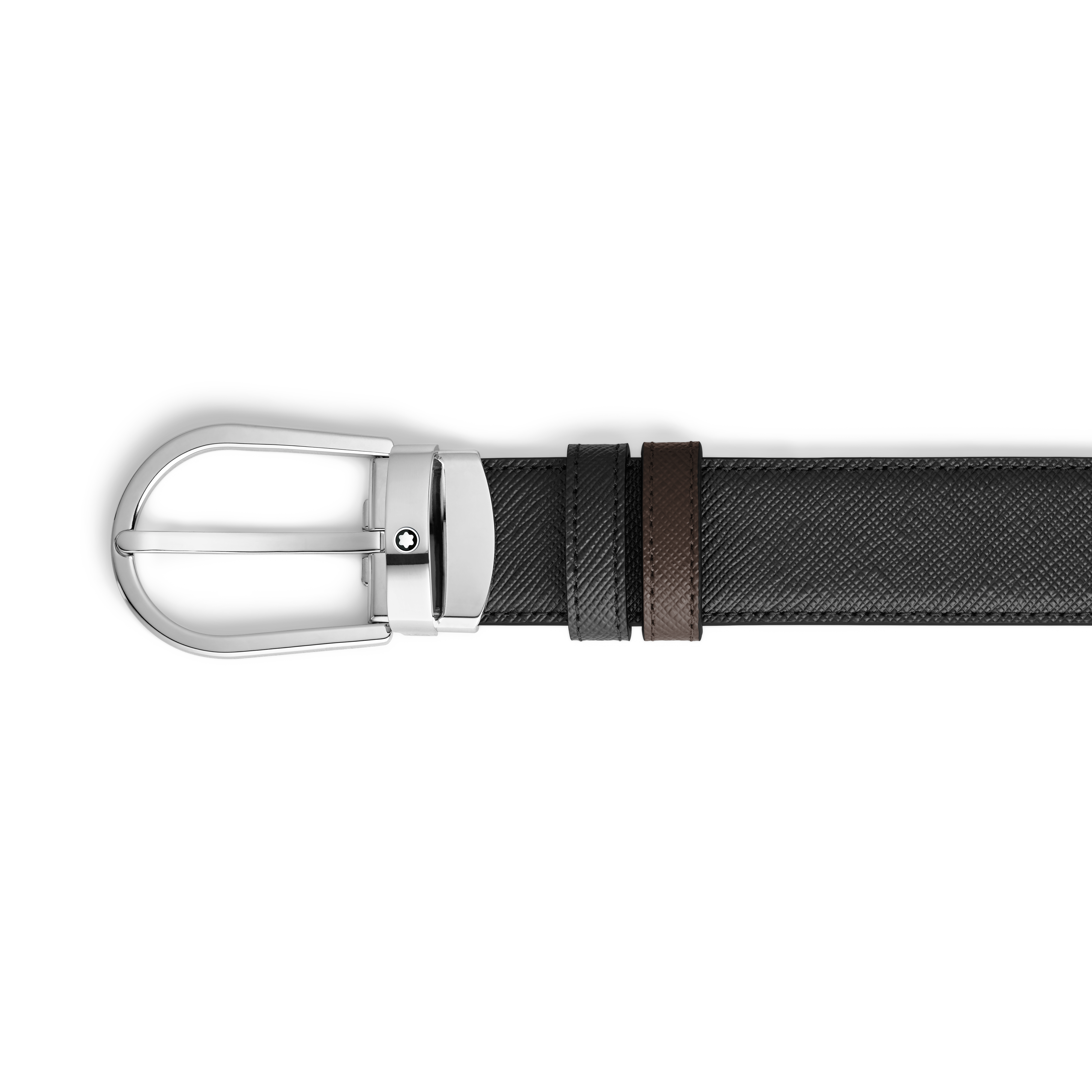  Montblanc - Wendbarer Gürtel Mit Hufeisenförmiger Schließe 30 Mm Aus Hochwertigem Leder - Mb222139 - Gürtel 