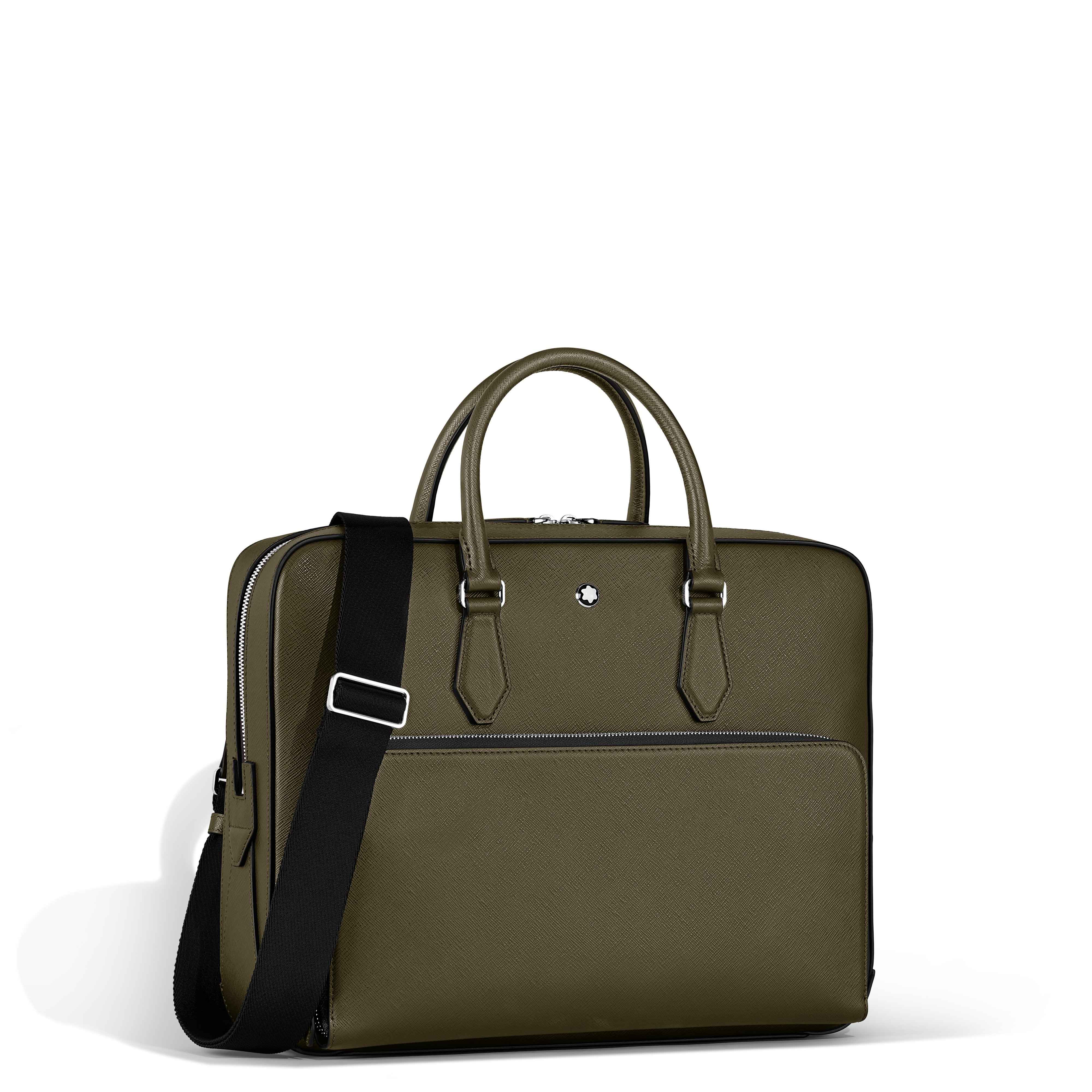 Montblanc - Portadocumenti Modello Medio Con Tasca In Pelle Sartorial - Kaki - Pellame - Mb221546 - Portadocumenti 