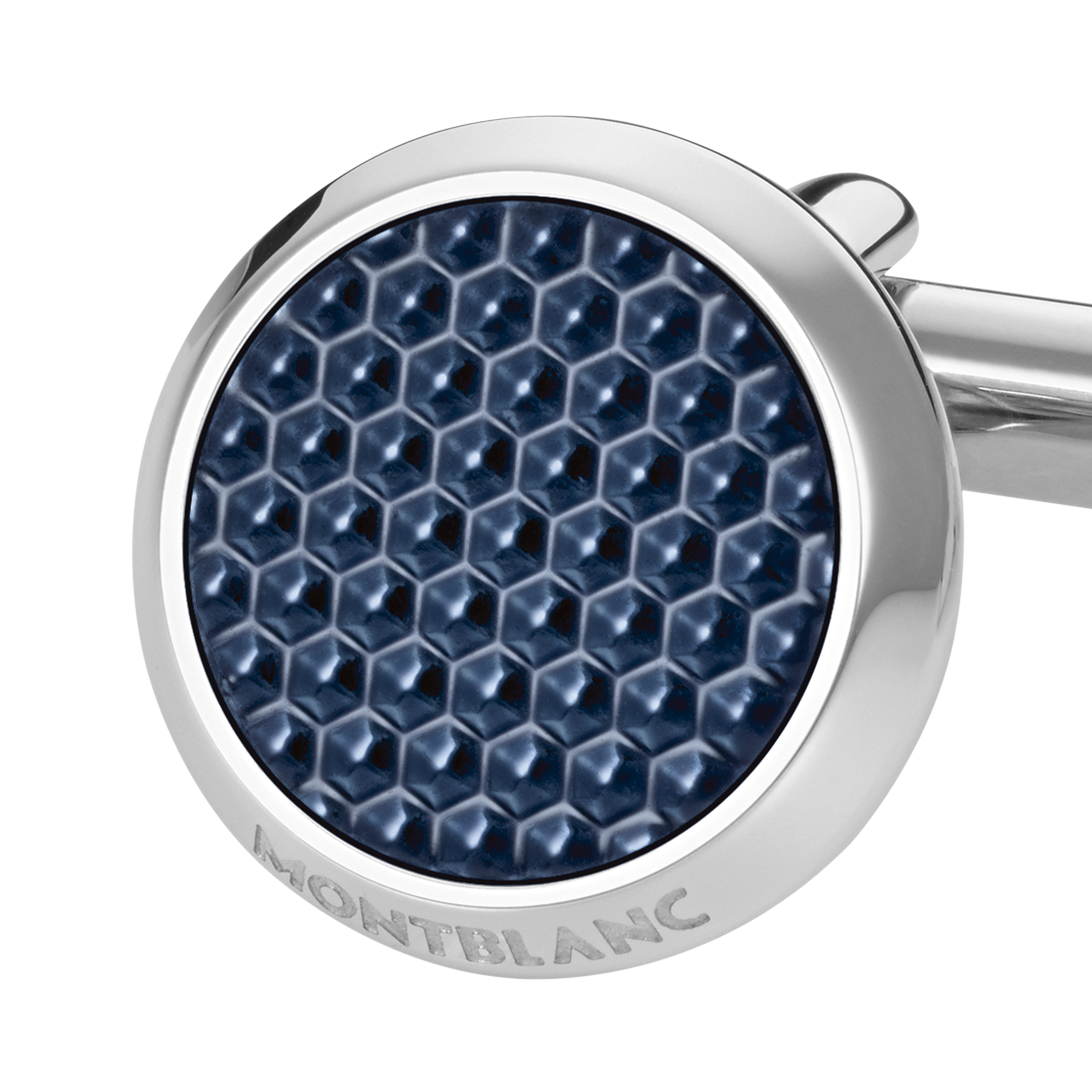  Montblanc - Meisterstück Manschettenknöpfe Mit Gemusterter Lackintarsie - Edelstahl - Mb112904 - Cufflinks 