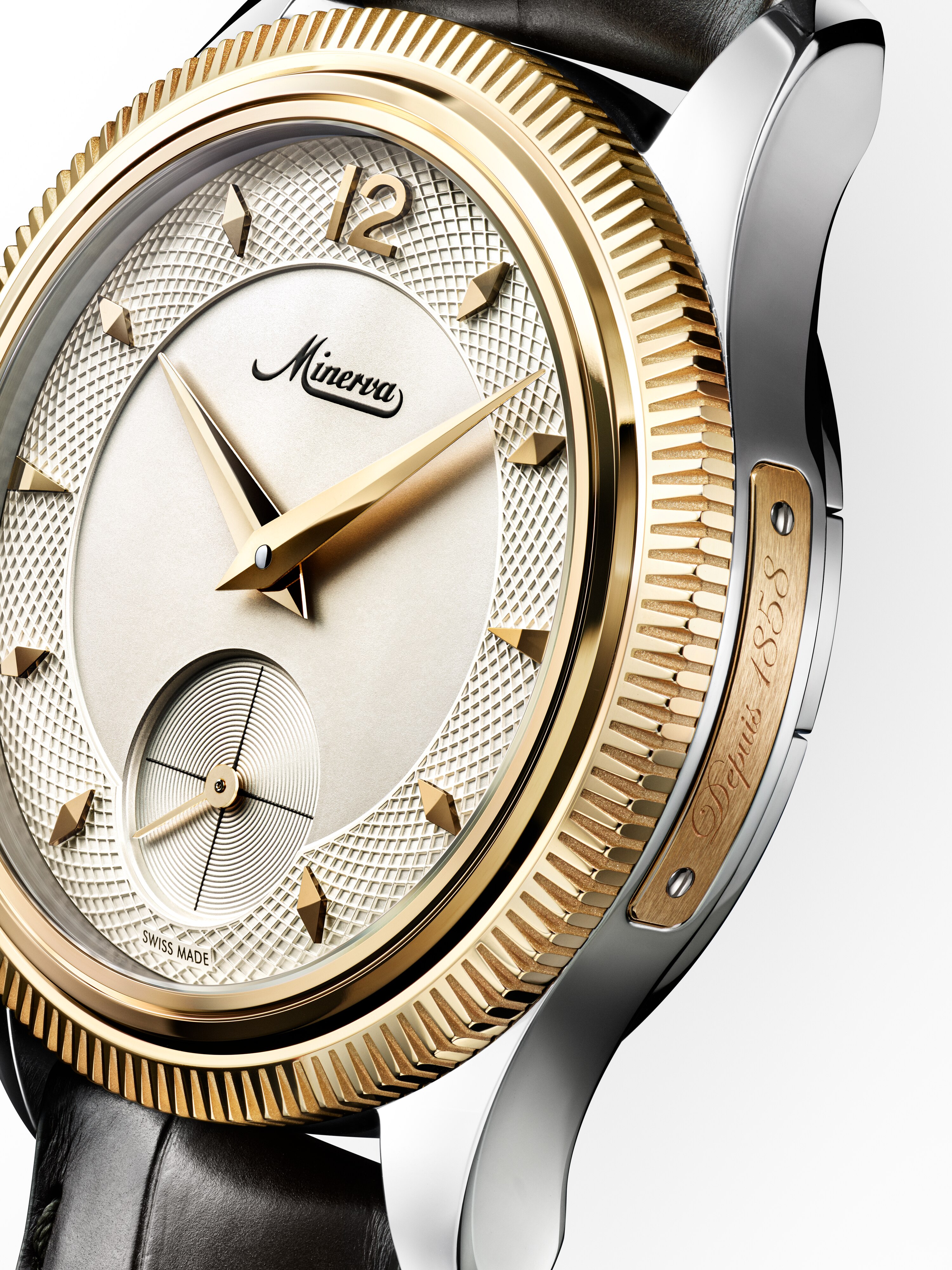  Montblanc - Minerva The Unveiled Crownless - Couleur Or - Or Rose 750/1000 - Acier - Mb137544 - Montre 