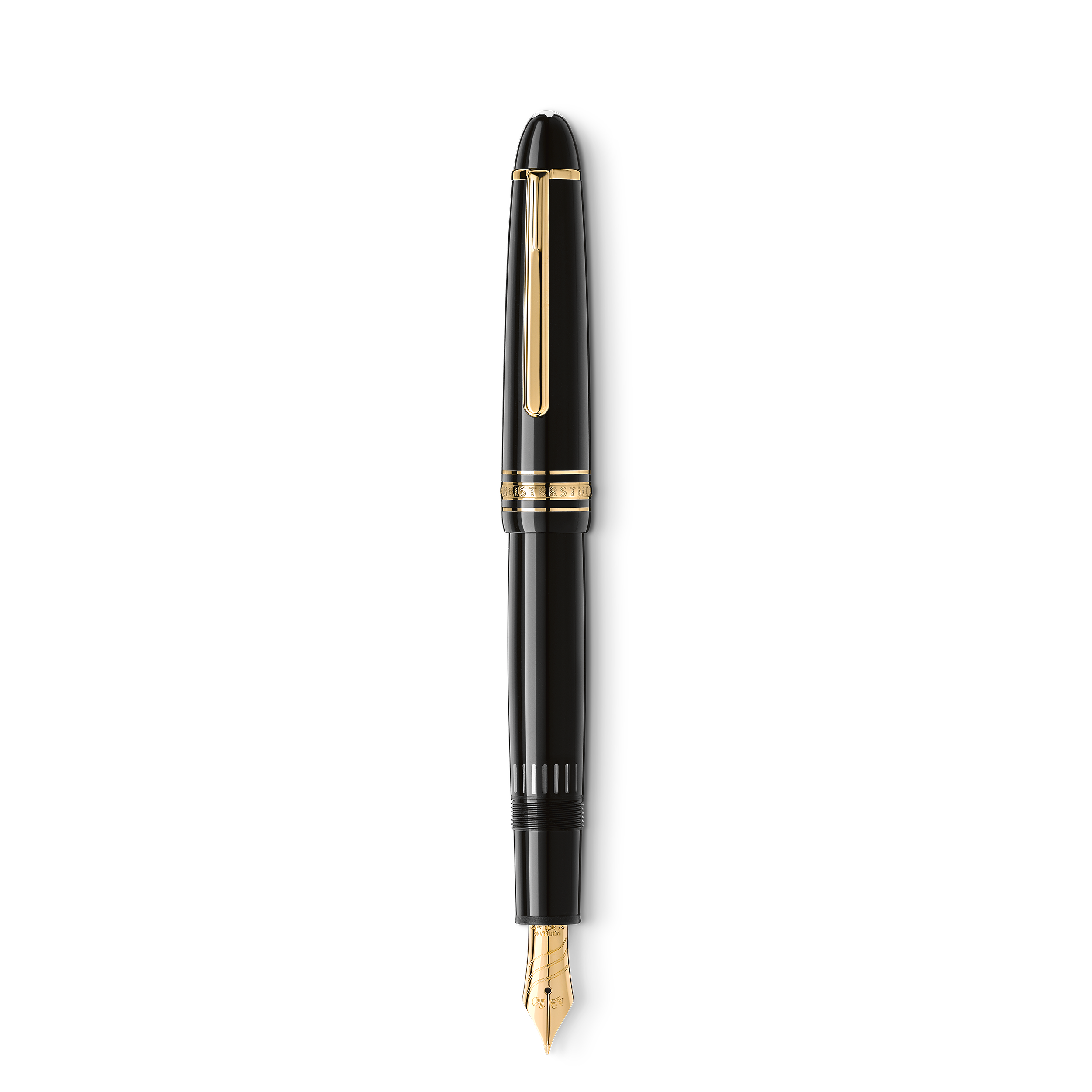  Montblanc - Vergoldeter Meisterstück Legrand Calligraphy Curved Nib Füllfederhalter - Schwarz - Edelharz - Mb130205 - Füllfederhalter 
