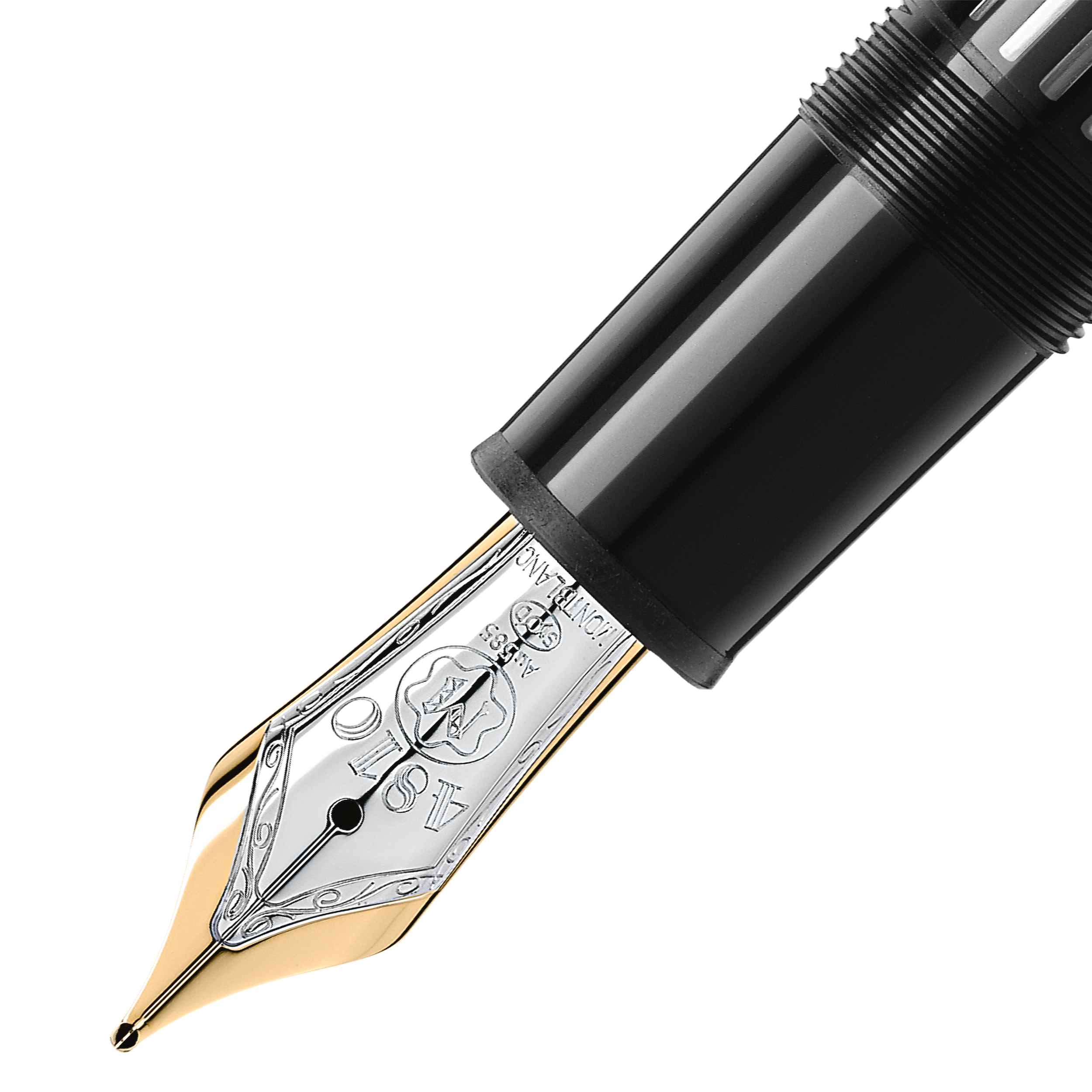  Montblanc - Platinumbeschichteter Meisterstück Legrand Füllfederhalter - Schwarz - Edelharz - Mb132444 - Füllfederhalter 