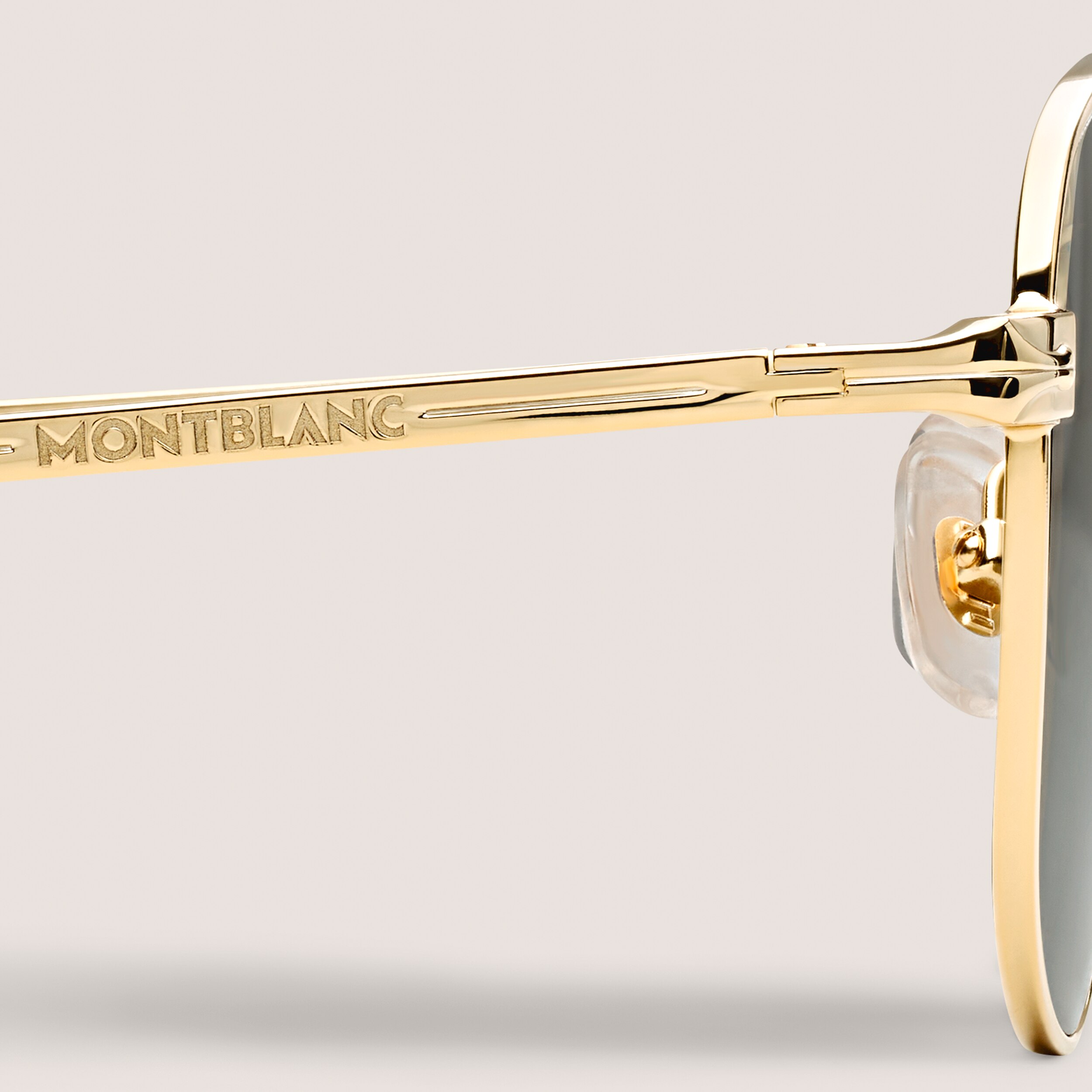  Montblanc - Gafas De Sol Cuadradas Con Montura De Metal Color Dorado - Oro - Acero - Mb134464 - Gafas De Sol 